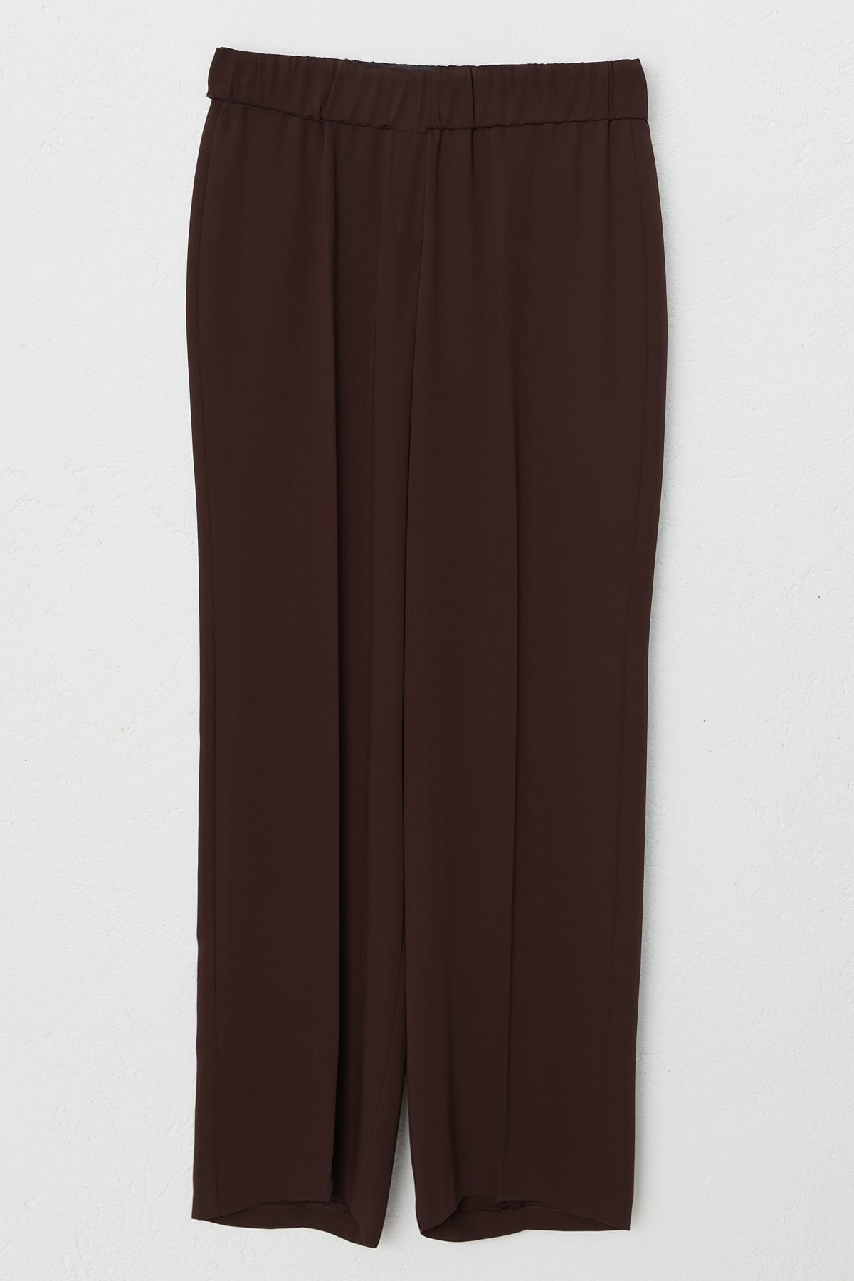 Büyük Beden Beli Lastikli Bol Paça Pantolon  Kahve