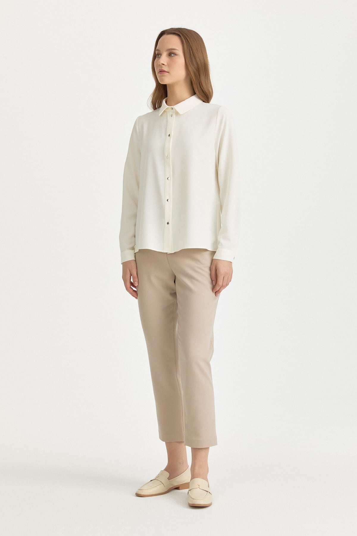 Klasik Gömlek  Ekru