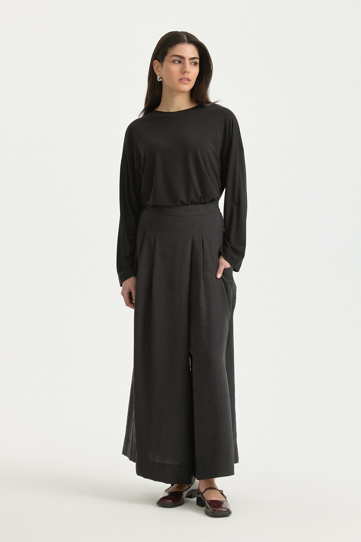 Lyocell Pantolon Etek  Siyah