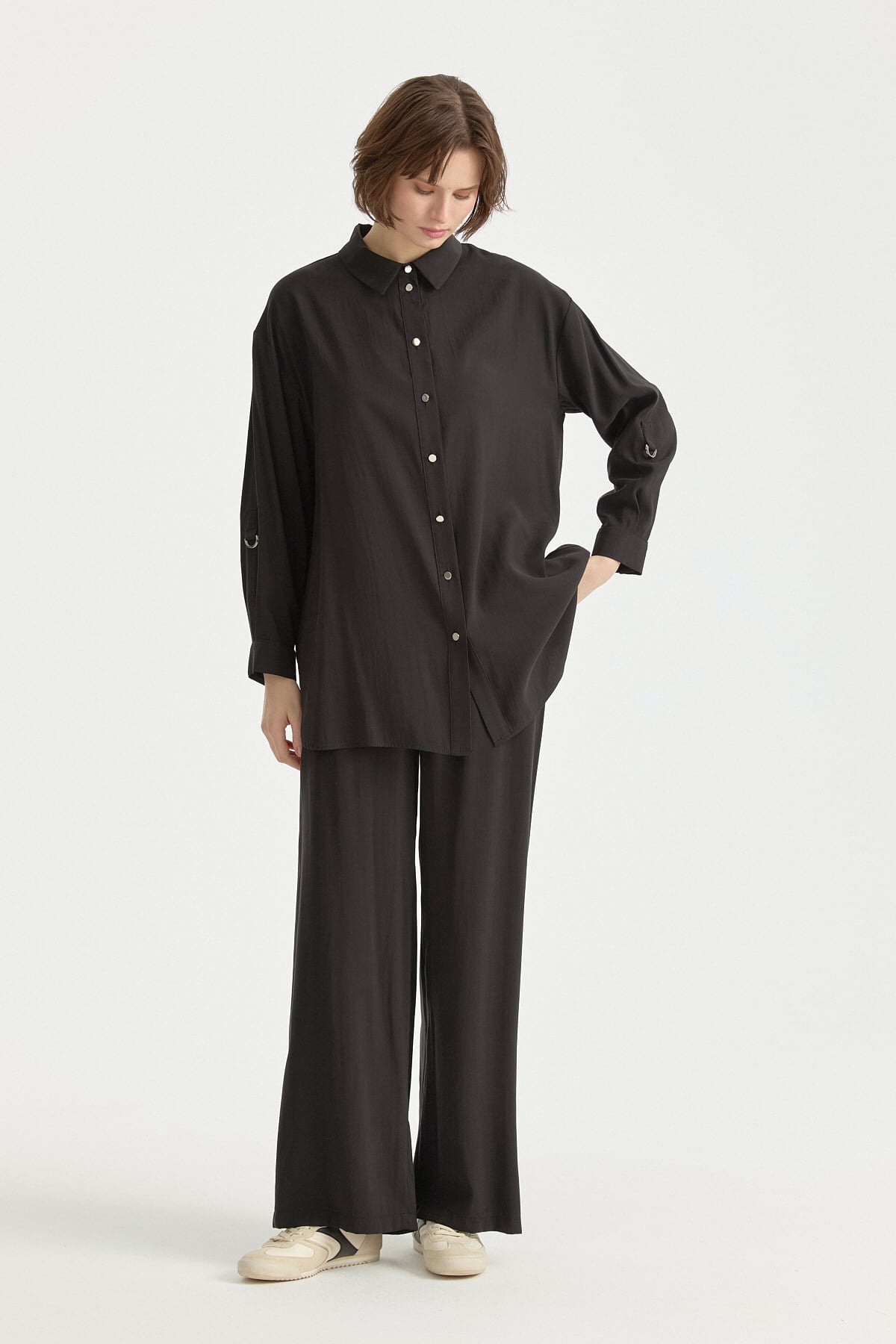 Modal Pantolon Tunik Takım  Siyah