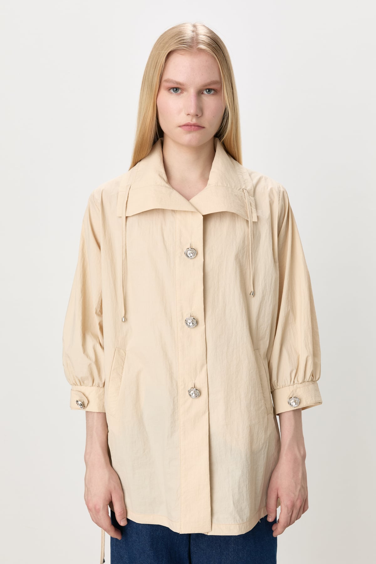 MY312 Giy-Çık Düğme Detaylı Oversize Giy-Çık  Bej_modest