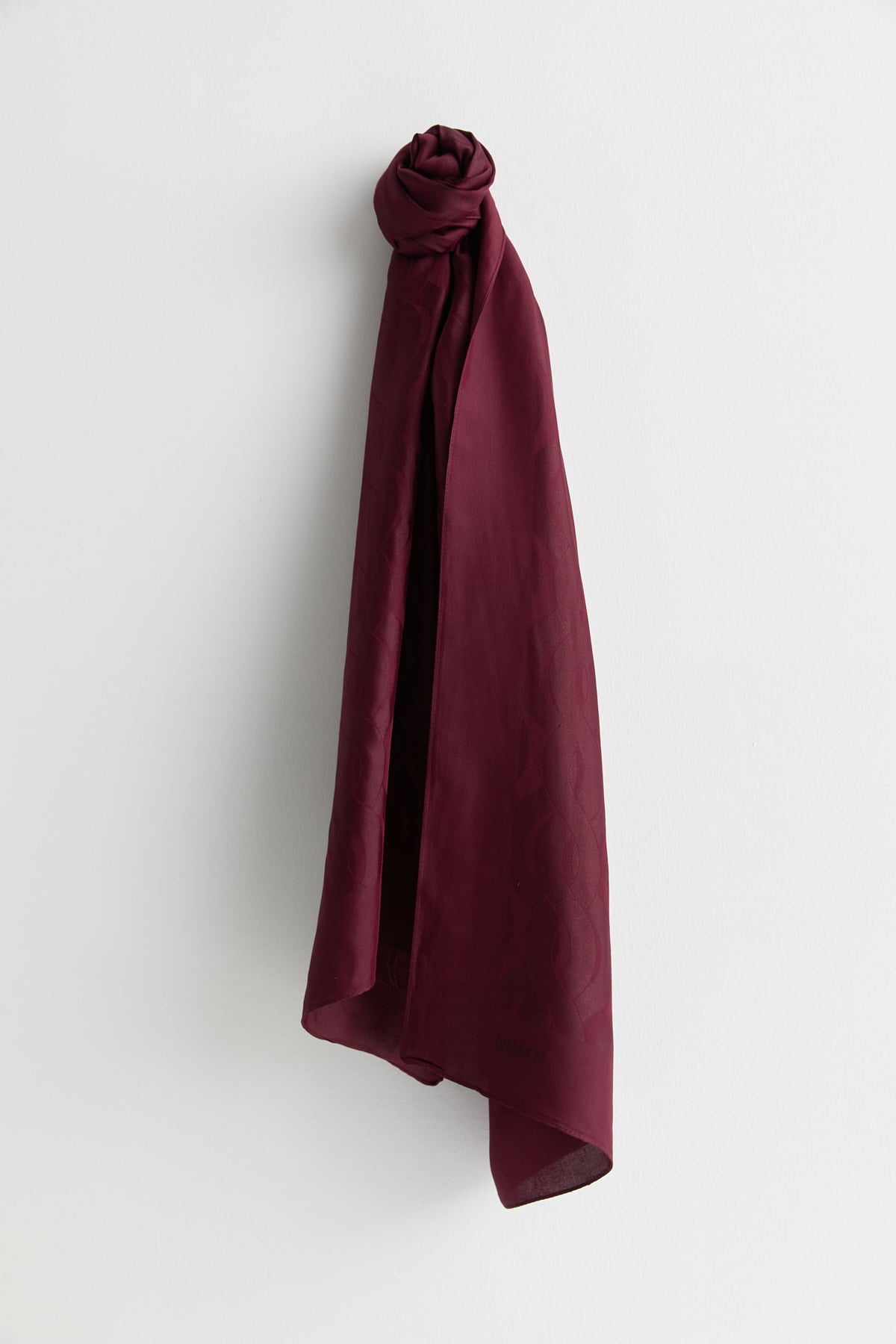 Nihan Natural Viskon Floş Şal  Bordo