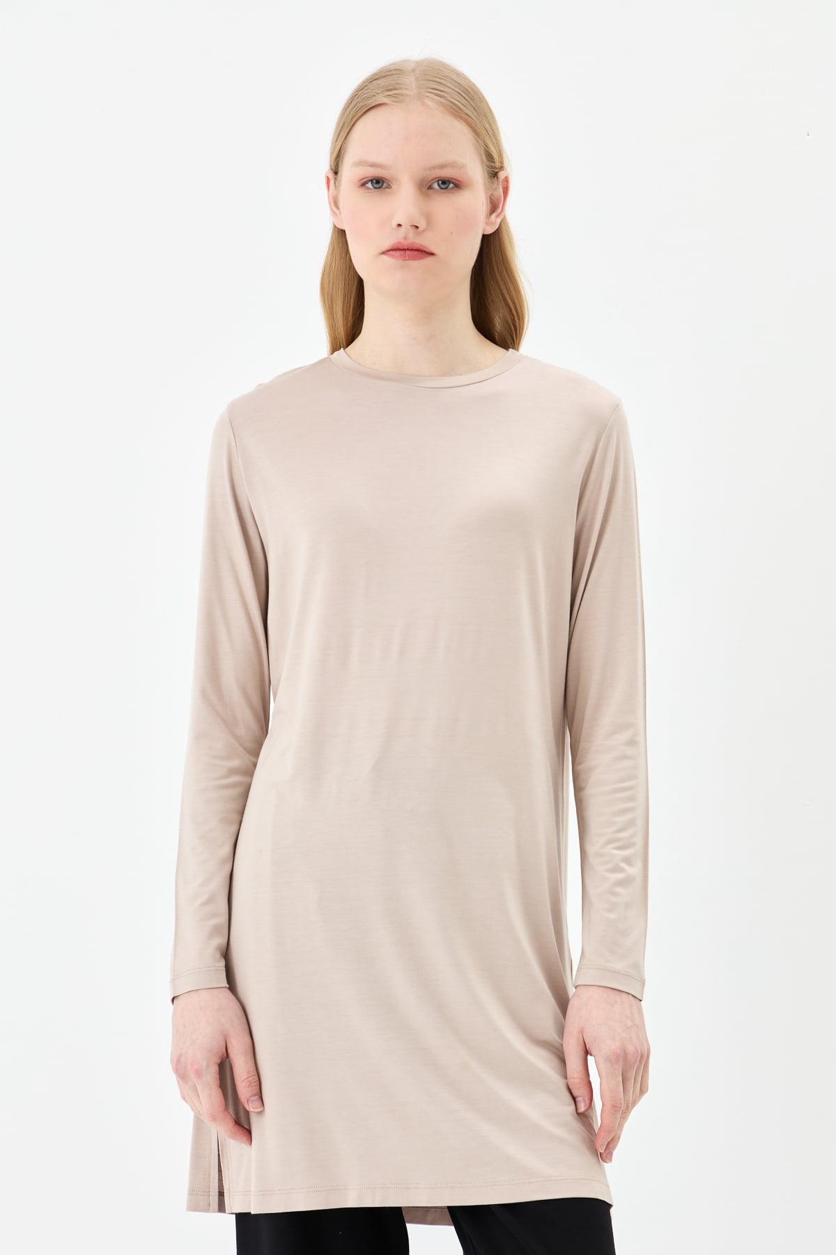 NİHAN Tunik Nihan Basic Penye Tunik  Taş_modest