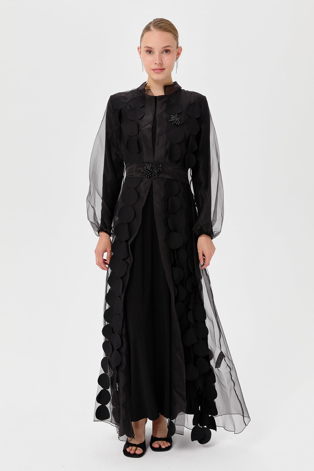 NİHAN Abaya Nihan İkili Abaya Takım  Siyah_modest