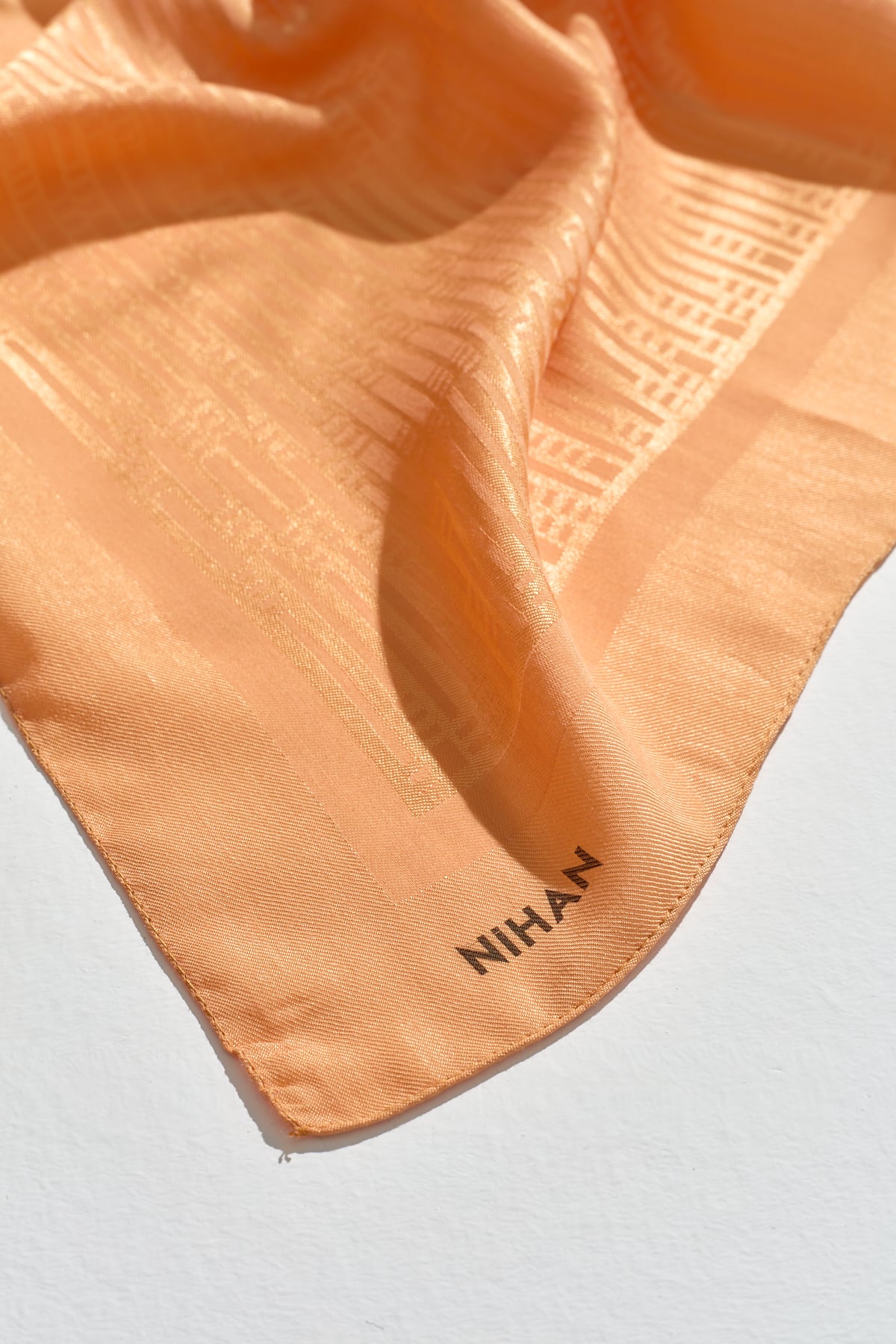 NİHAN Stil Eşarp Nihan Jakarlı Pamuk Lyocell Eşarp  Turuncu_modest