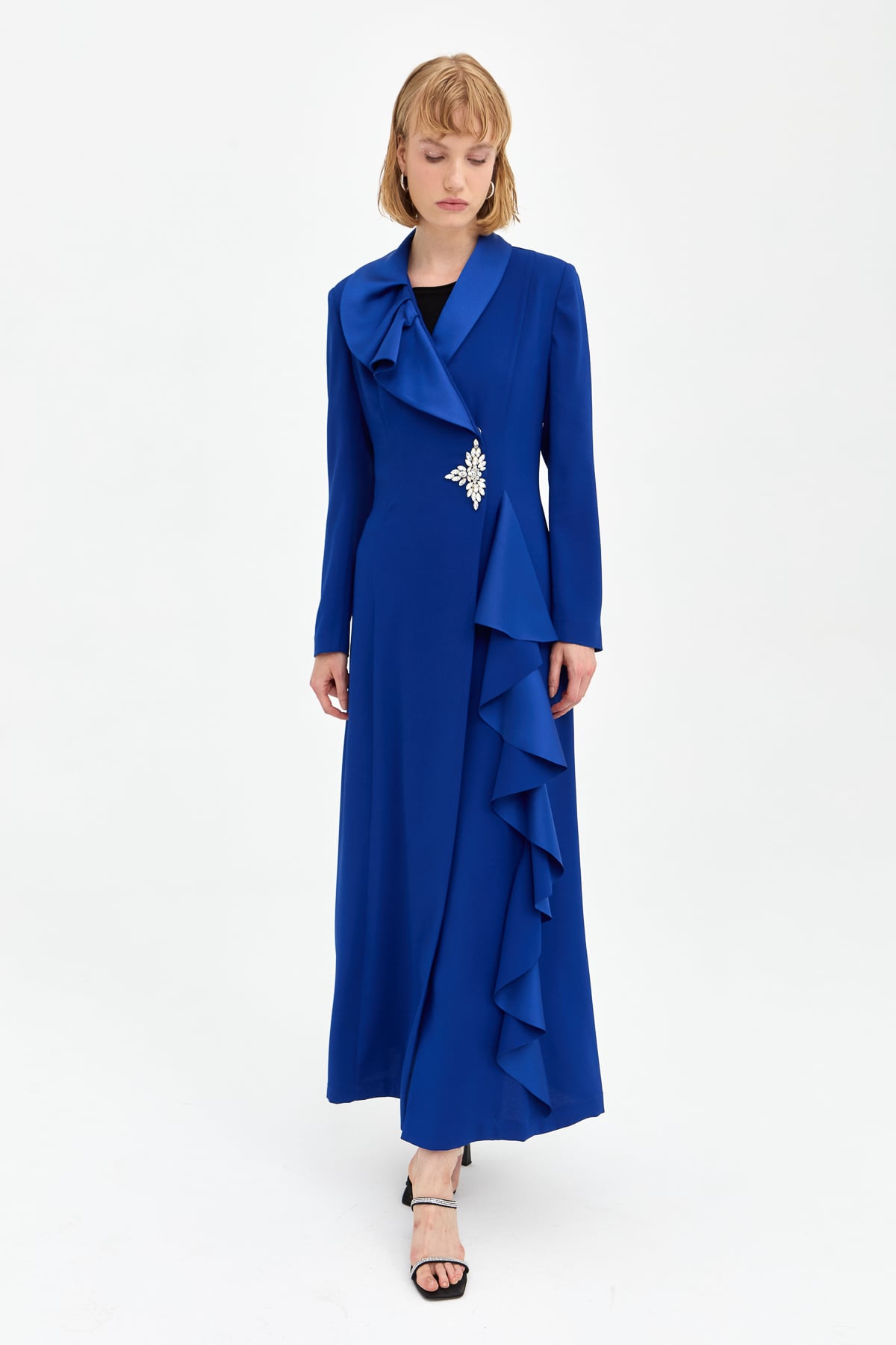 NİHAN Takım Nihan Şık Kaftan Pantolon Takım  Saks_modest