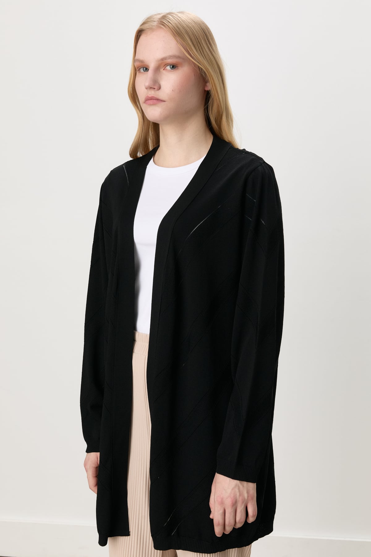 NİHAN Hırka Nihan Büyük Beden Rayon Hırka  Siyah_modest