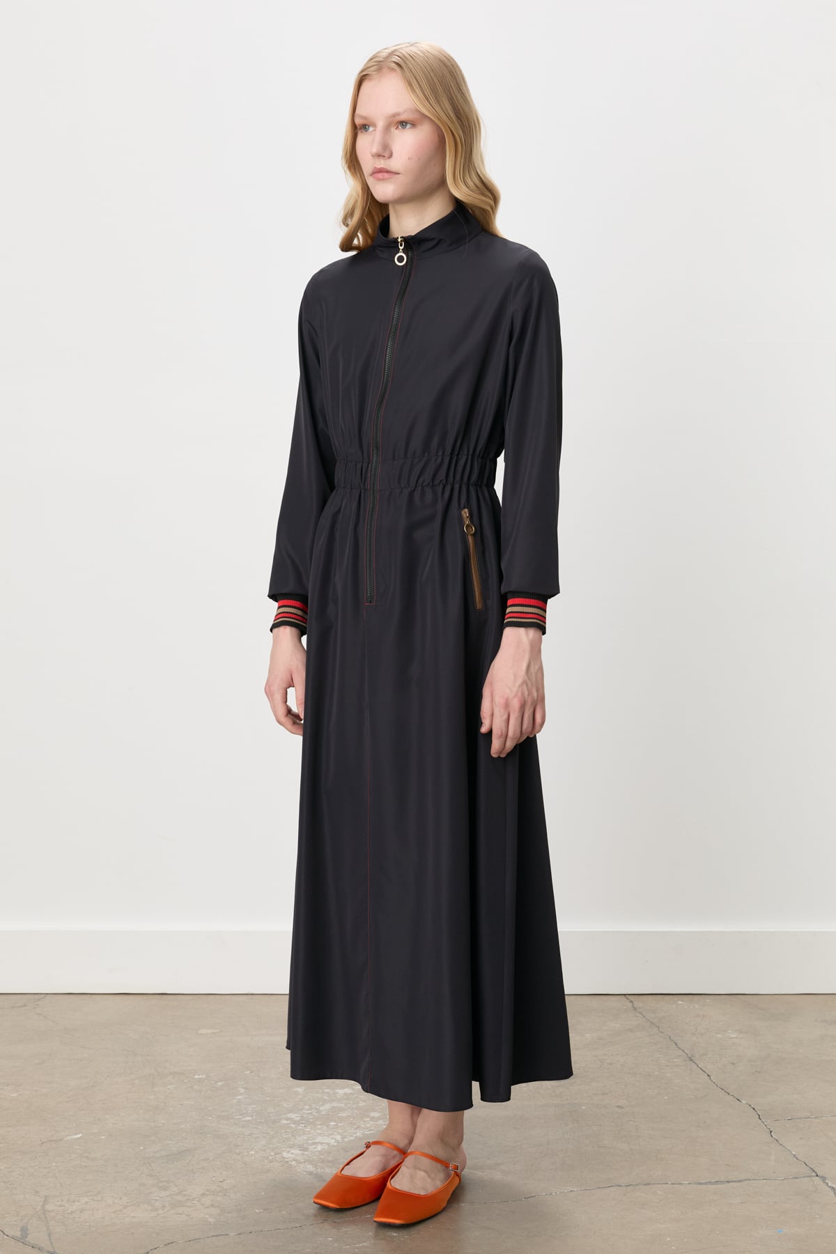 NİHAN Elbise Nihan Cep ve Ribana Detaylı Maxi Elbise  Siyah_modest