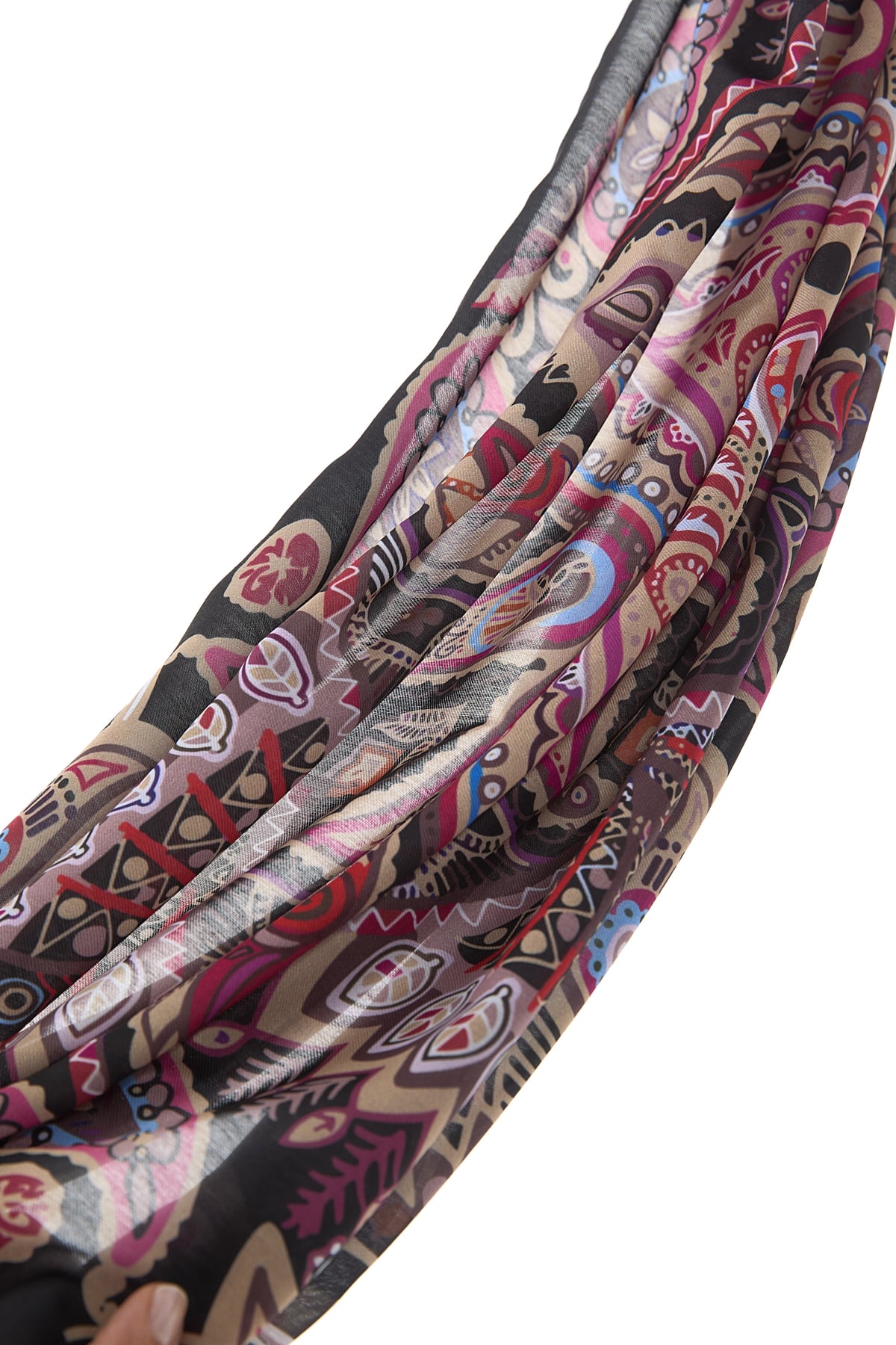 NİHAN Stil Eşarp Nihan Desenli Soft Eşarp  Siyah_modest