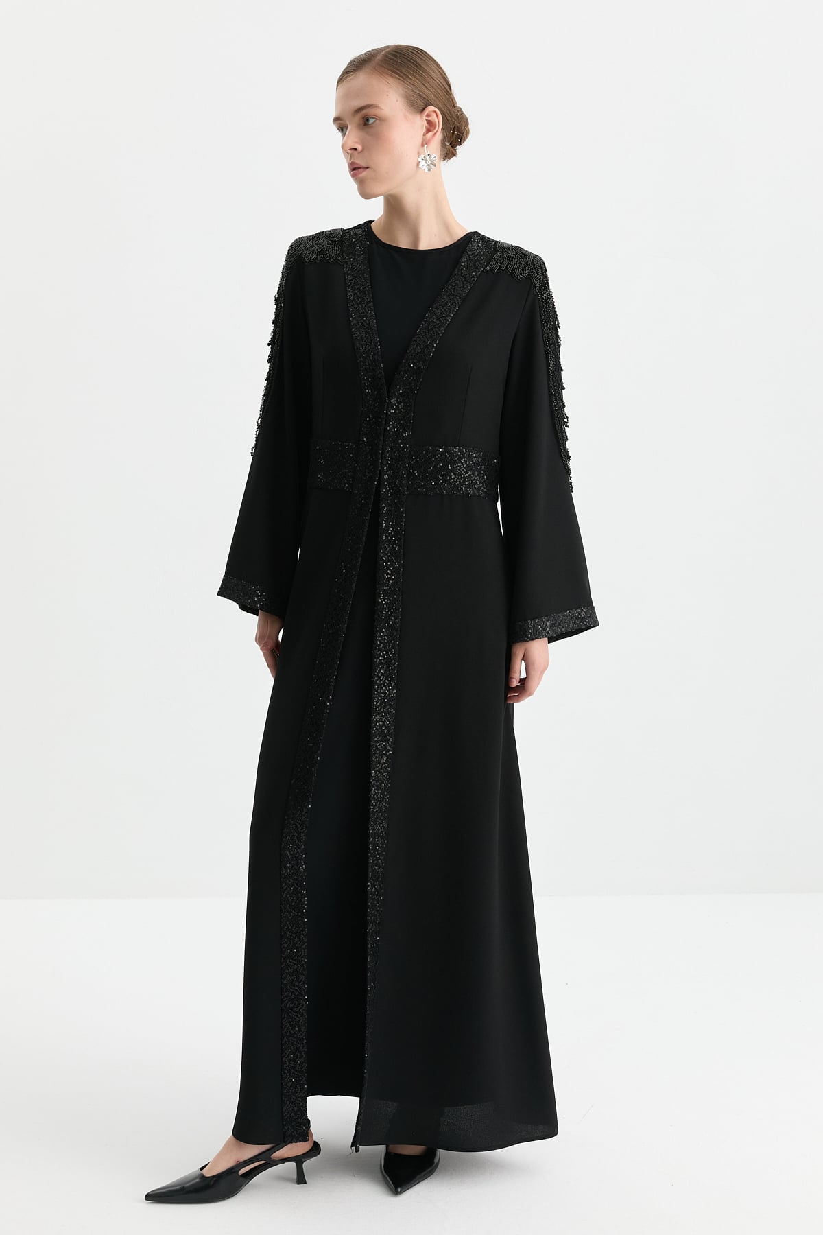 NİHAN Kaftan Takım Nihan Elbiseli Kaftan  Siyah_modest