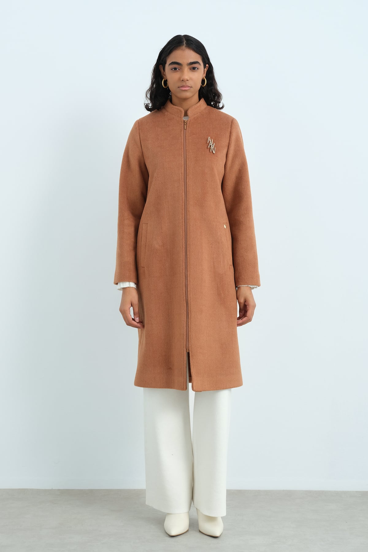 NİHAN Kaban Nihan Fermuarlı Basic Kaban  Taba_modest