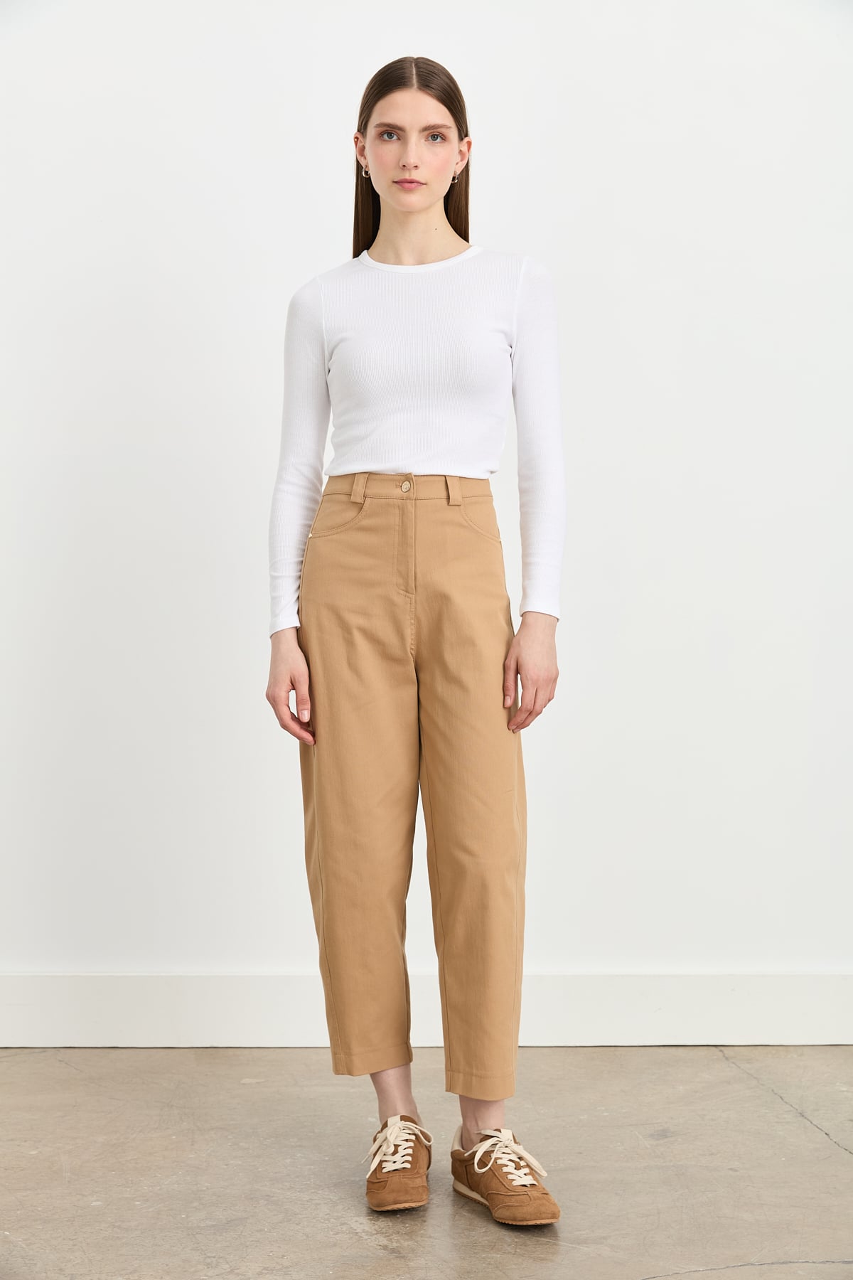 NİHAN Pantolon Nihan Havuç Kanvas Pantolon  Camel_modest