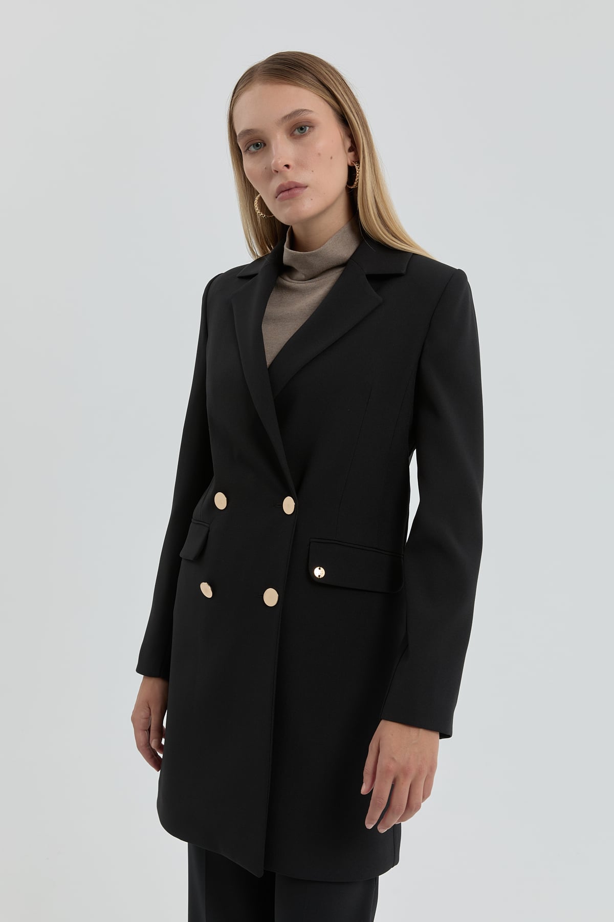 NİHAN Ceket Nihan Kruvaze Blazer Ceket  Siyah_modest