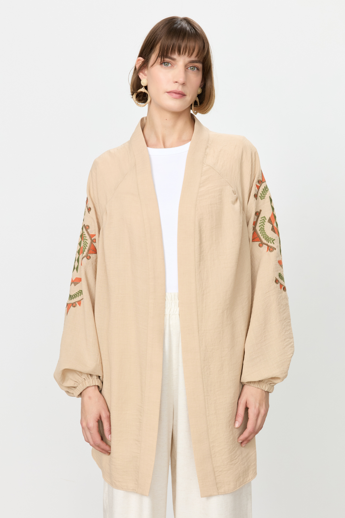 NİHAN Kimono Nihan Nakış Detaylı Kimono  Taş_modest