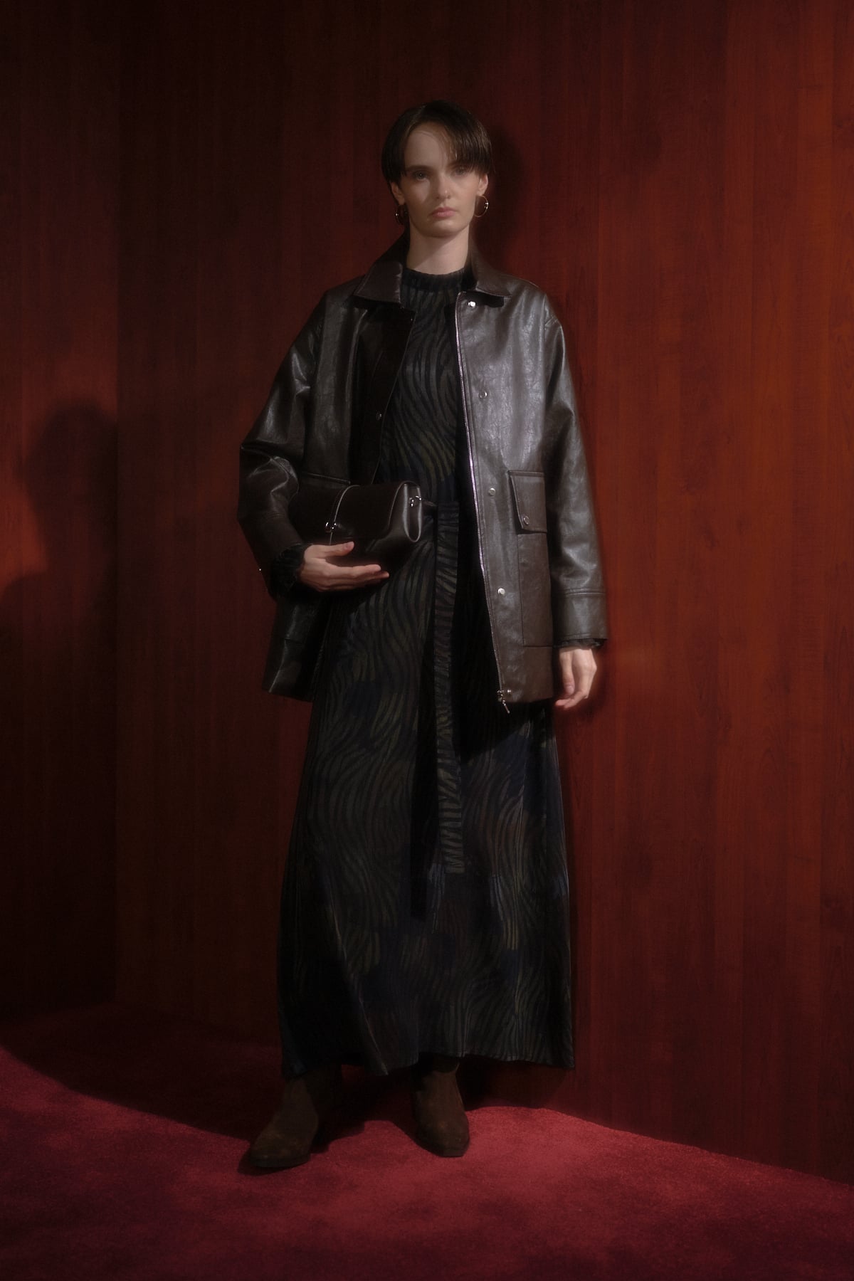 NİHAN Ceket Nihan Torba Cepli Deri Ceket  Kahve_modest