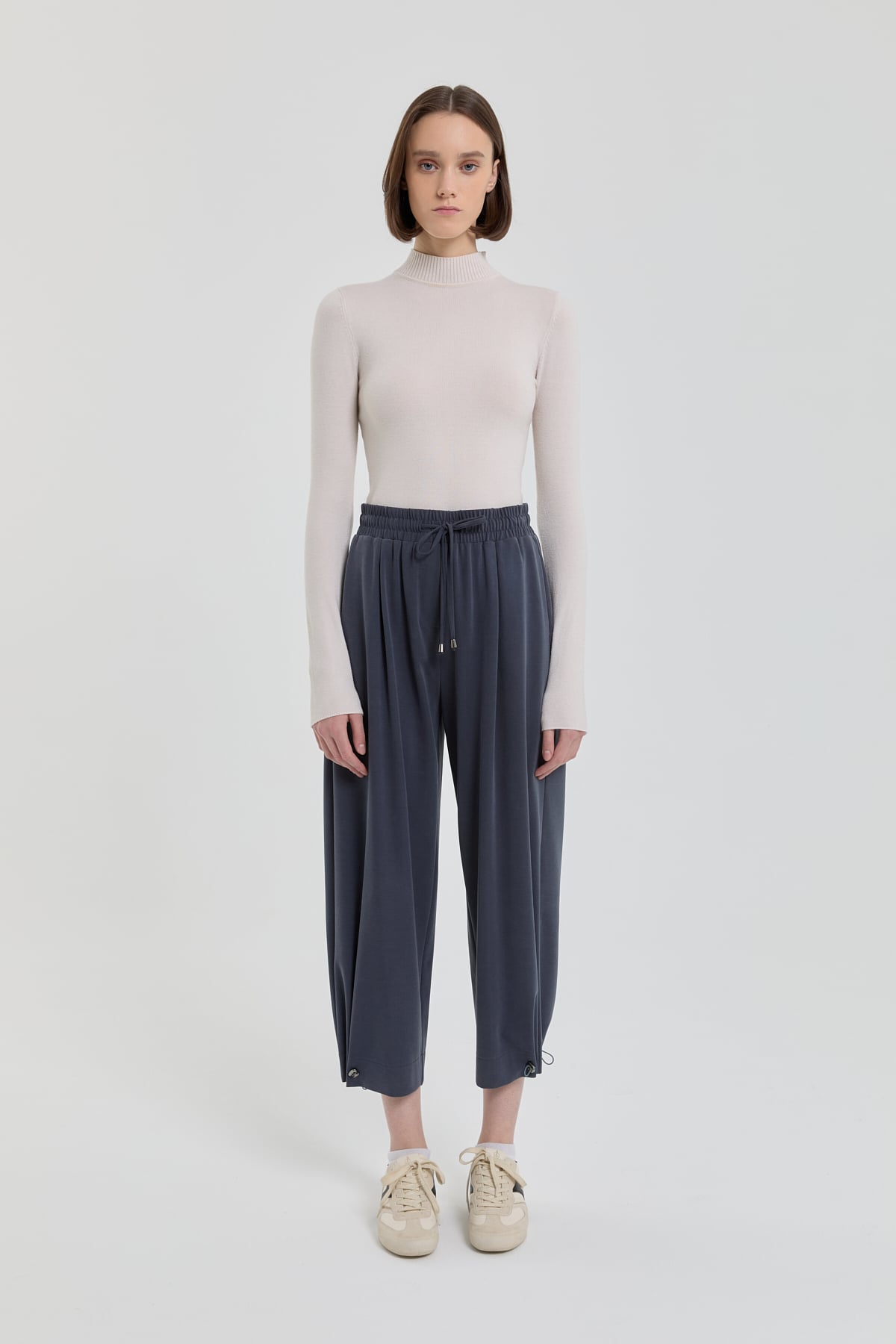 NİHAN Pantolon Tencel Havuç Pantolon  İndigo_modest