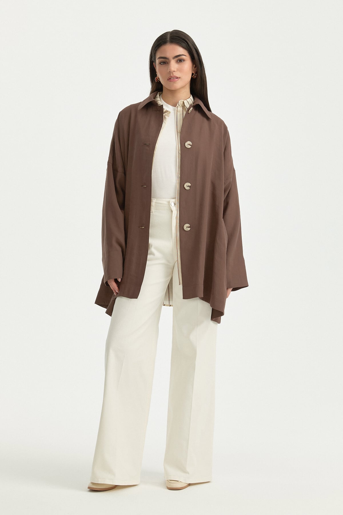 Rahat Kalıp Modal Ceket  Kahve