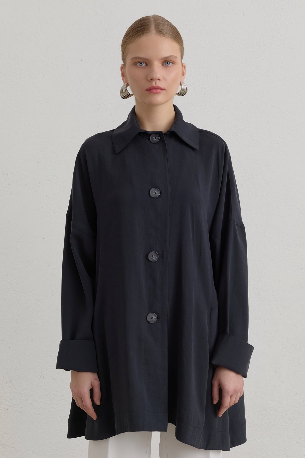 Rahat Kalıp Modal Ceket  Siyah