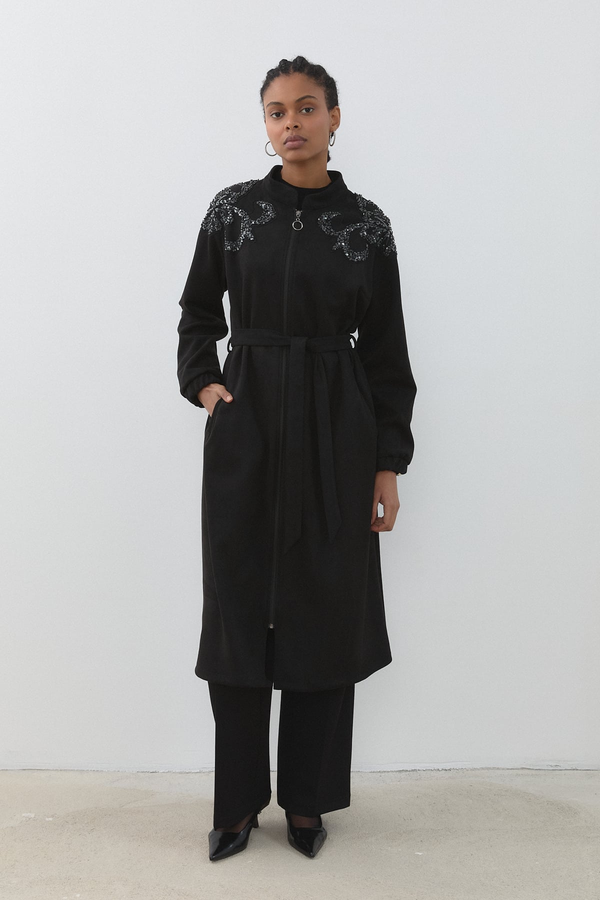 Rahat Kalıp Süet Kap  Siyah