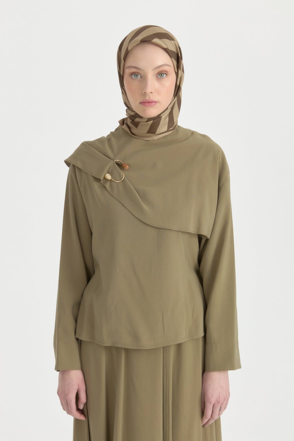 Ritim Twill İpek Eşarp  Camel