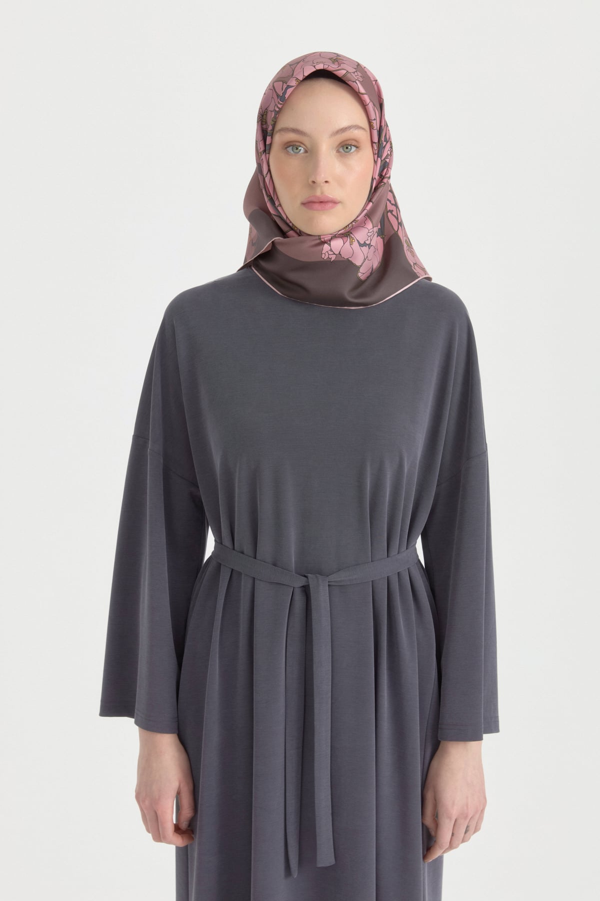 Rosera Twill İpek Eşarp  Pembe