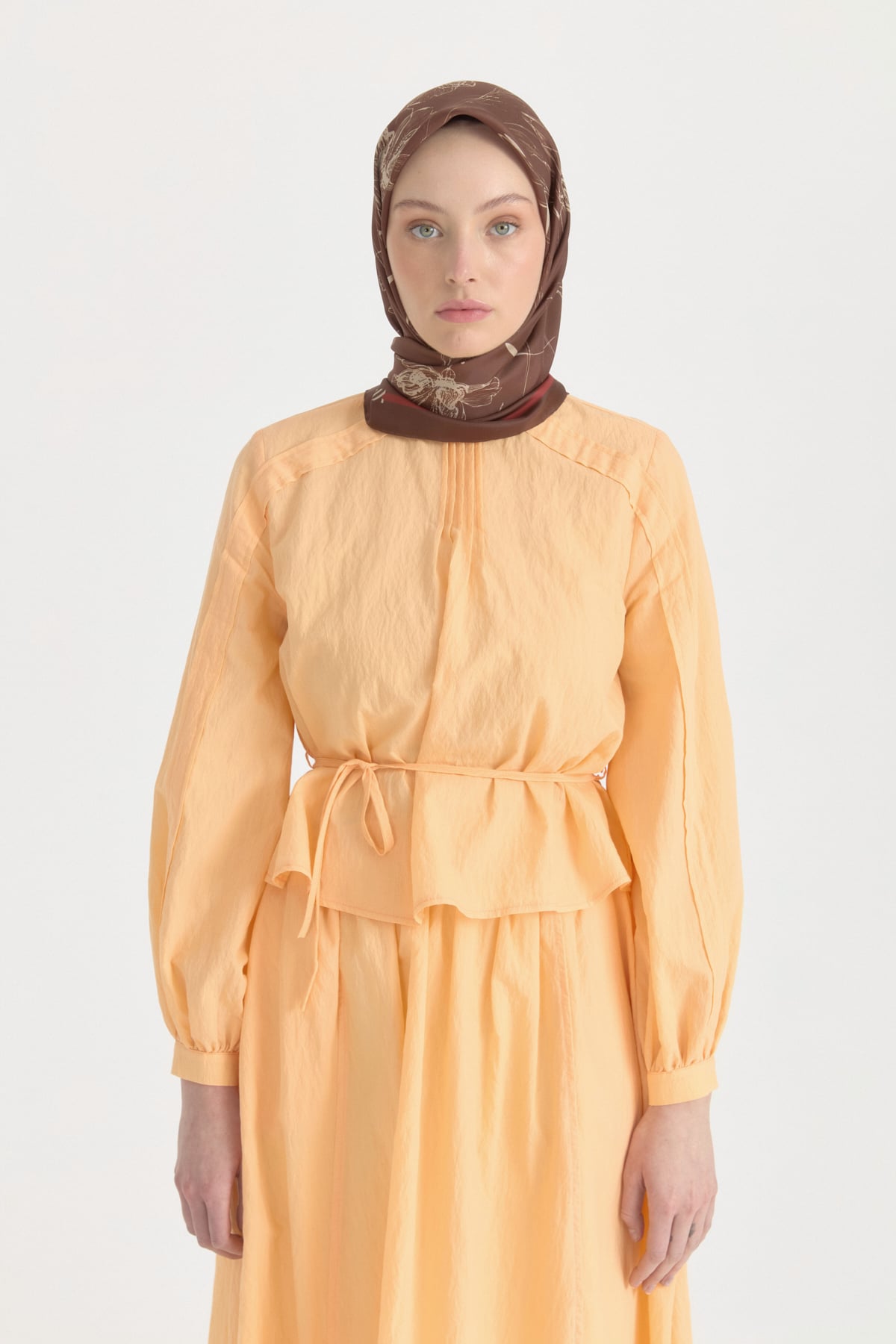 Seren Twill İpek Eşarp  Kahve