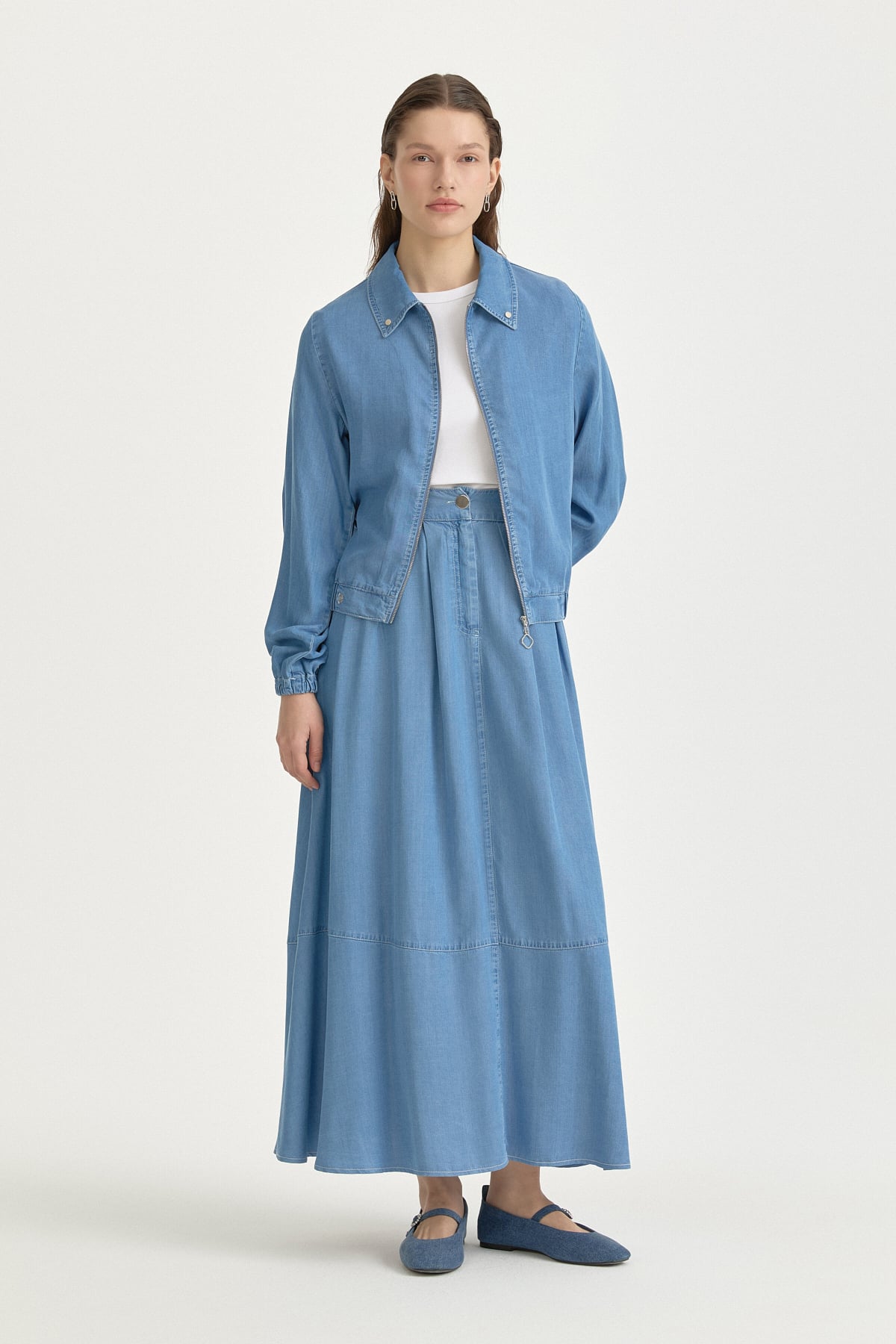Tencel Etek Ceket Takım  Buz