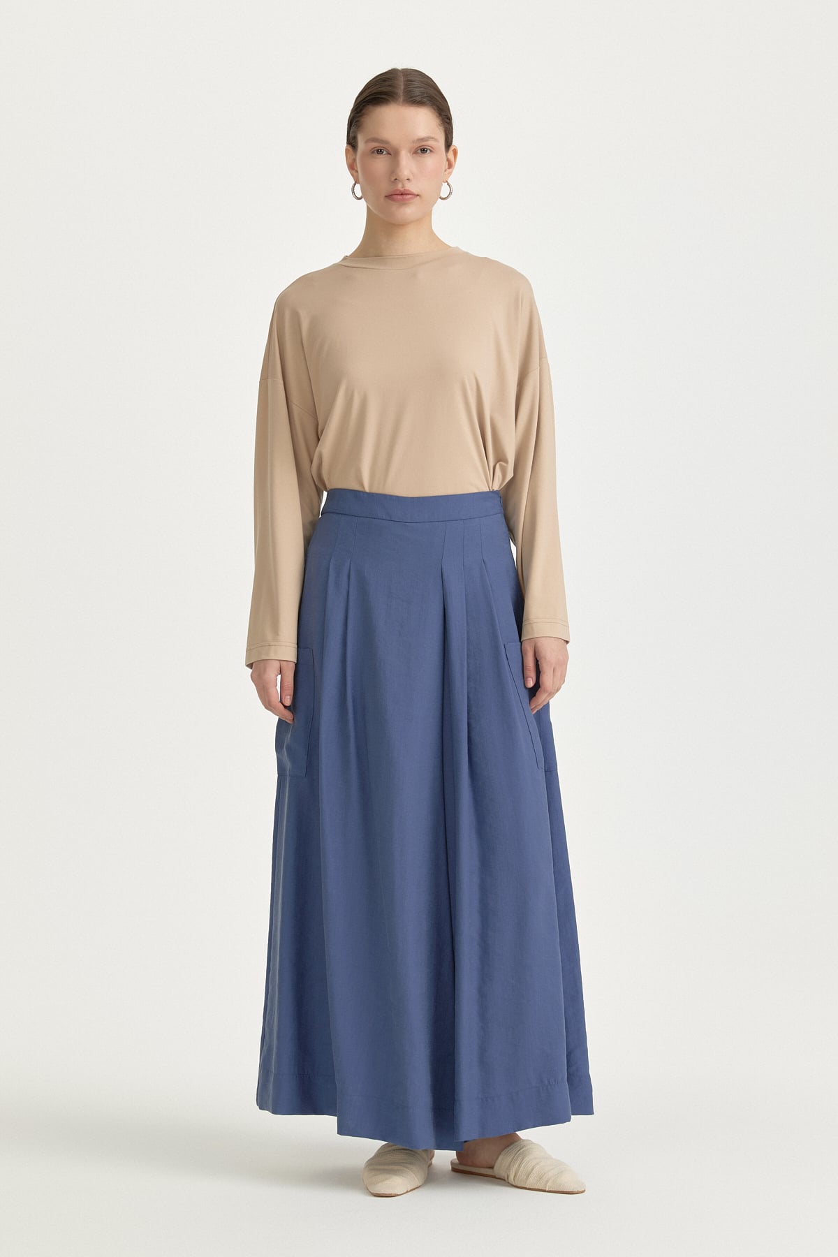 Tencel Pantolon Etek  İndigo