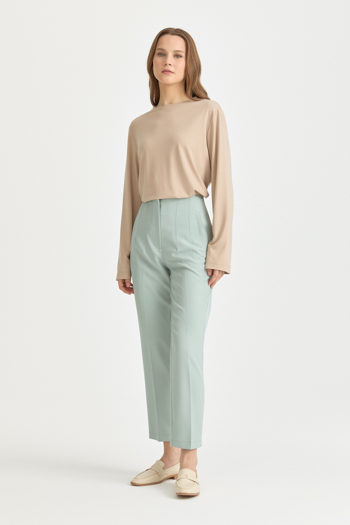 Beli Pensli Havuç Pantolon  Aqua