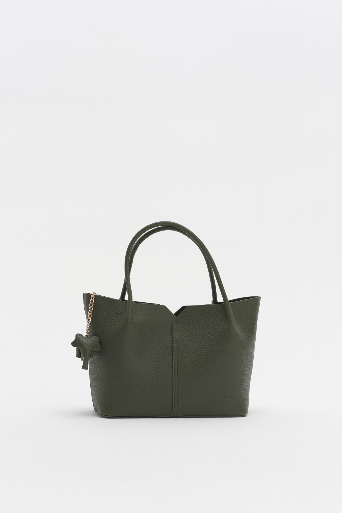 Charm Aksesuarlı Satchel Çanta  Haki