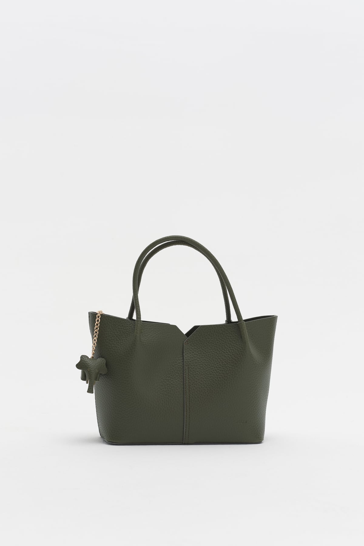 Charm Aksesuarlı Satchel Çanta  Haki