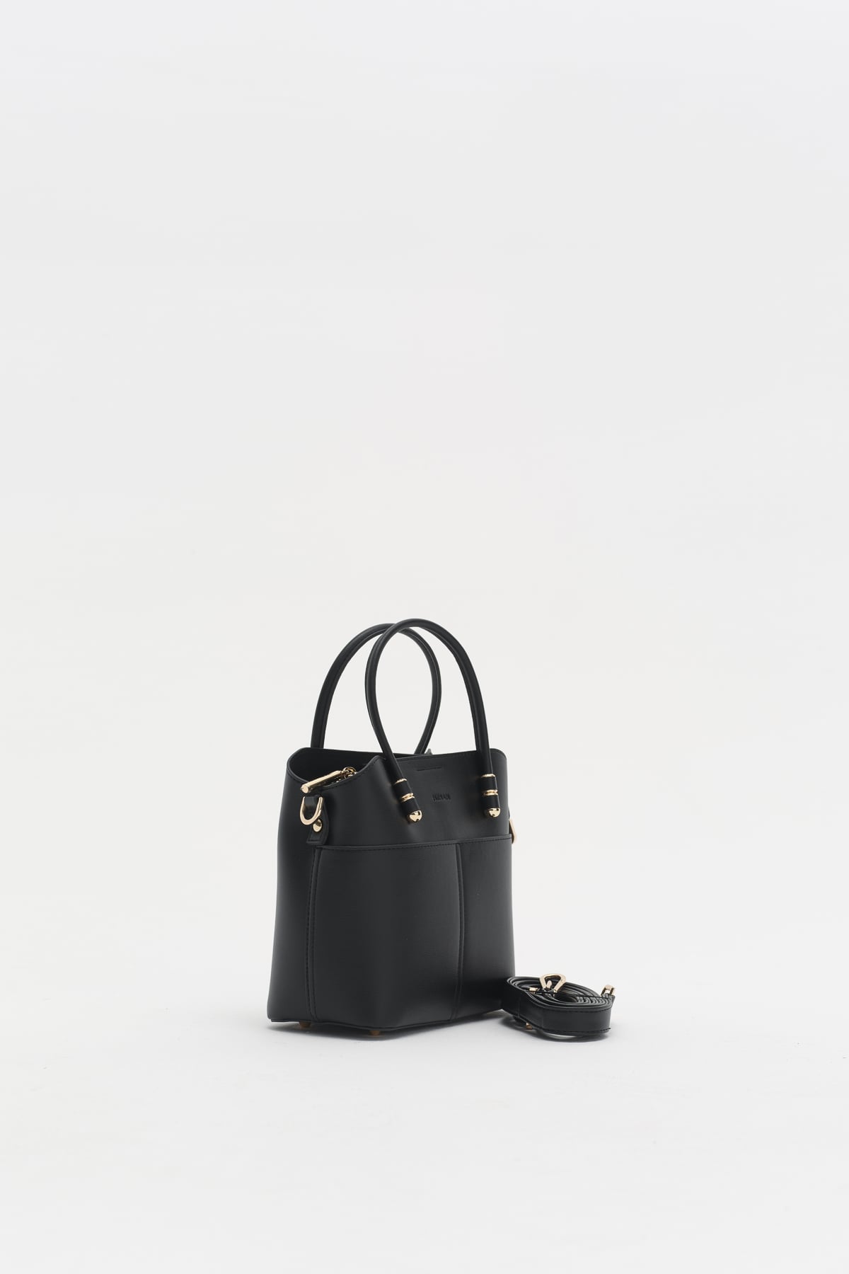 Fermuarlı Satchel Çanta  Siyah