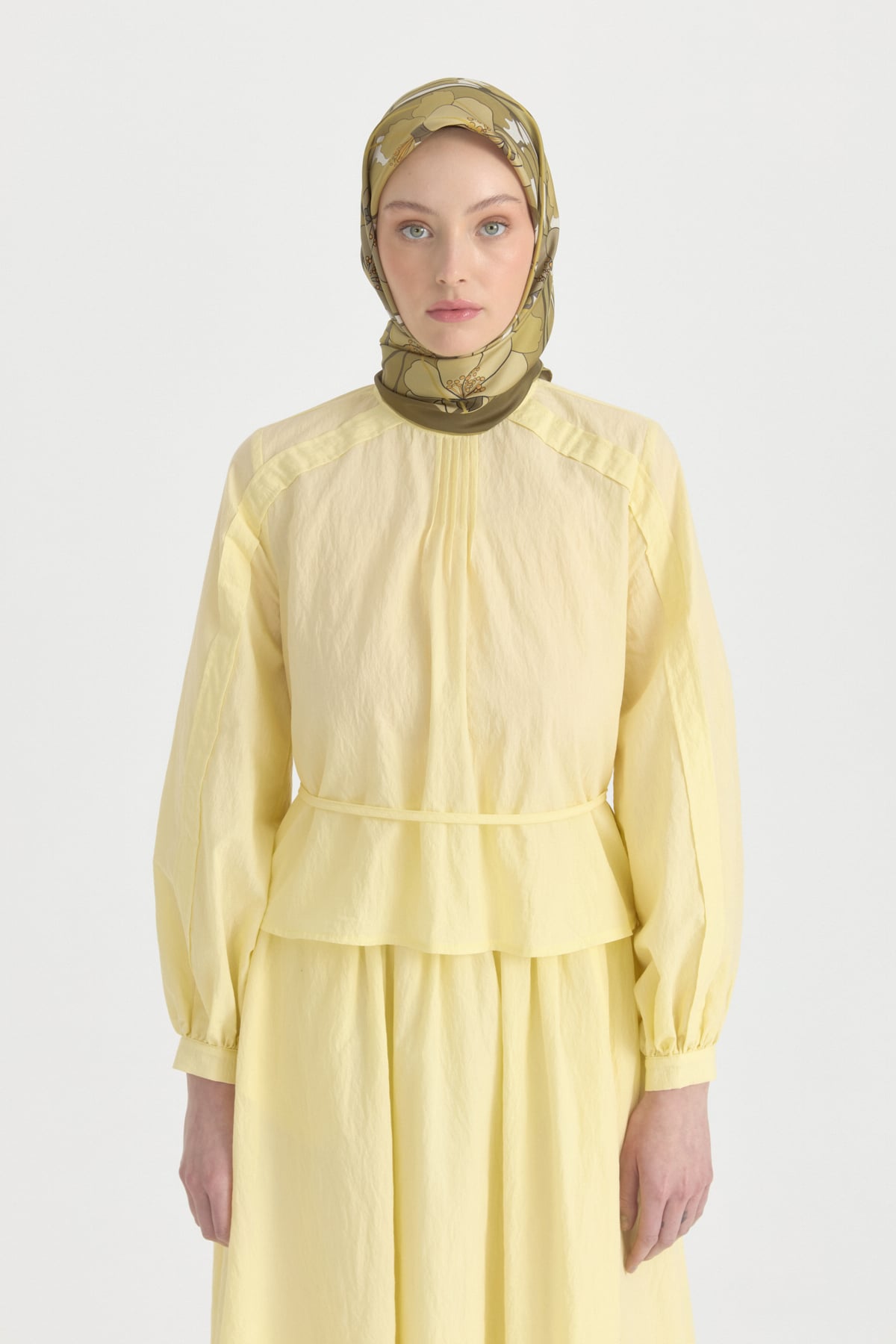 Garden Whisper Twill İpek Eşarp  Olive