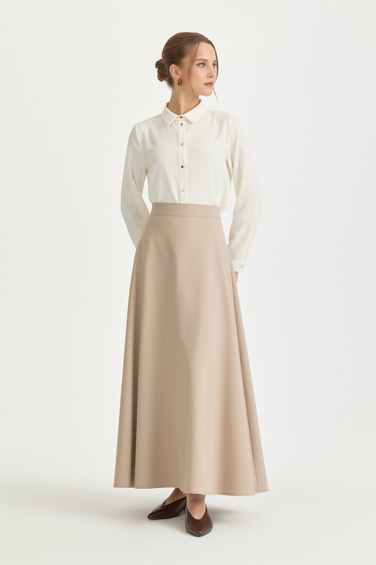 Kloş Etek  Bej