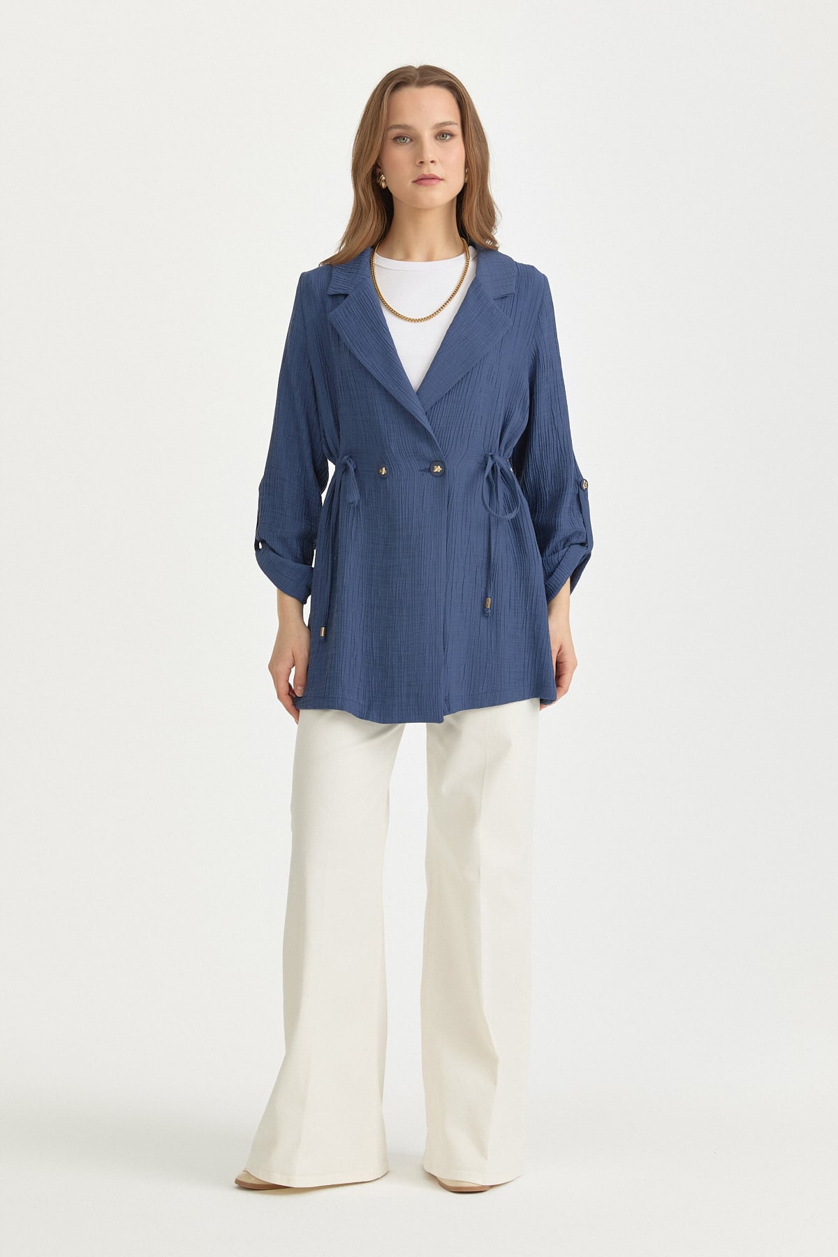 Kruvaze Ceket  İndigo