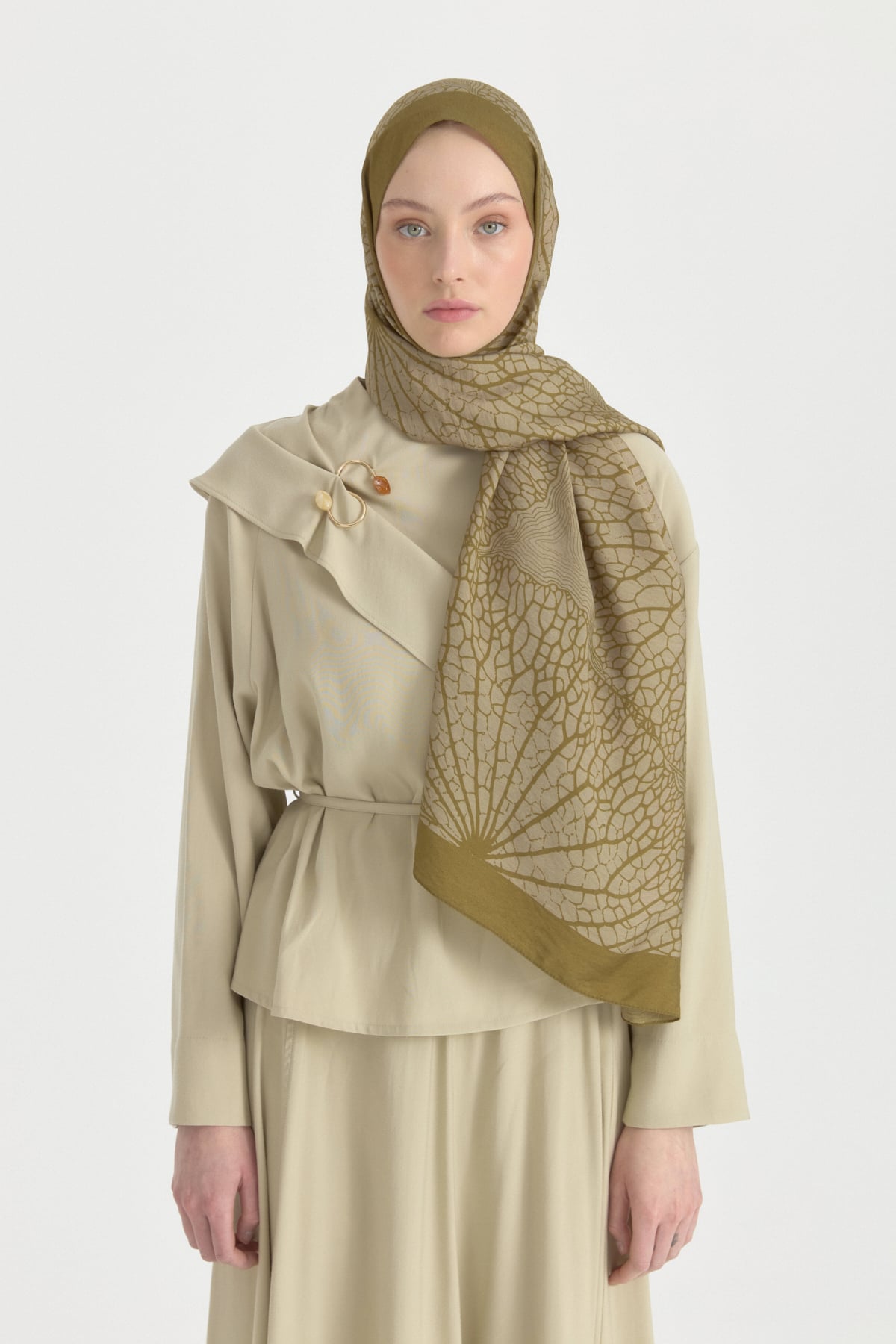 Mayda Viskon Şal  Olive