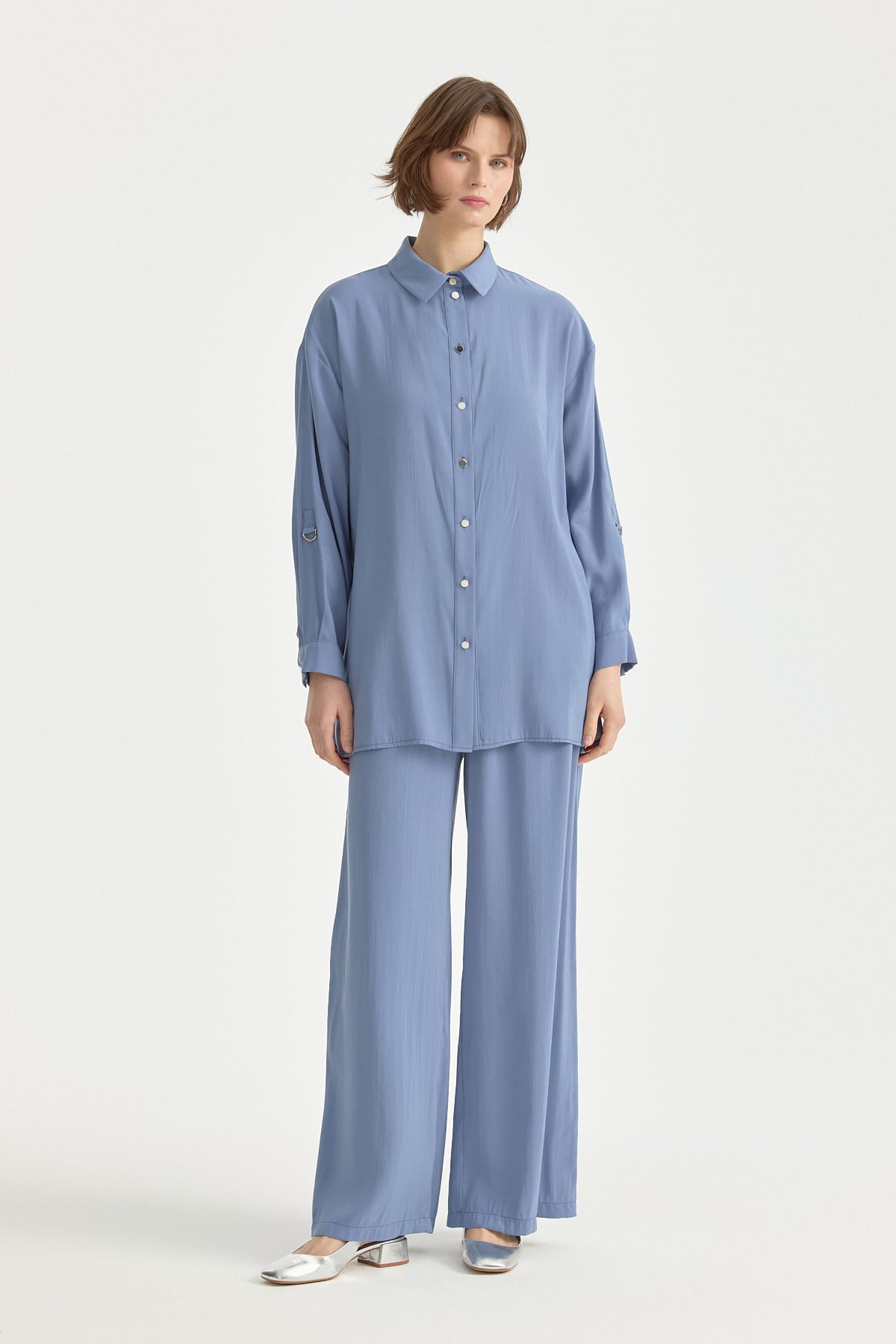 Modal Pantolon Tunik Takım  İndigo