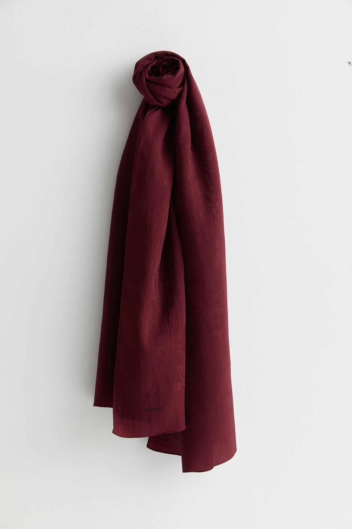 Natural Viskon Floş Şal  Bordo
