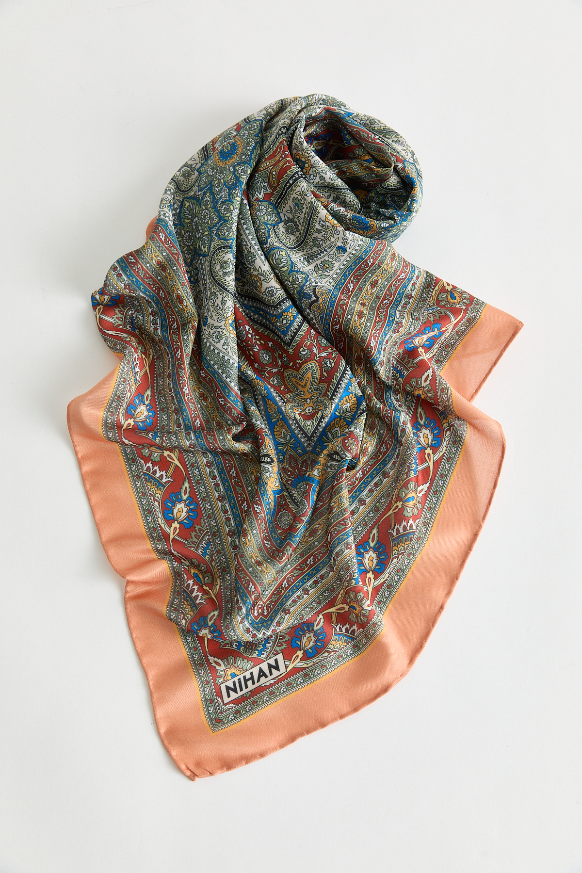 Nihan Desenli Soft Eşarp  Turuncu