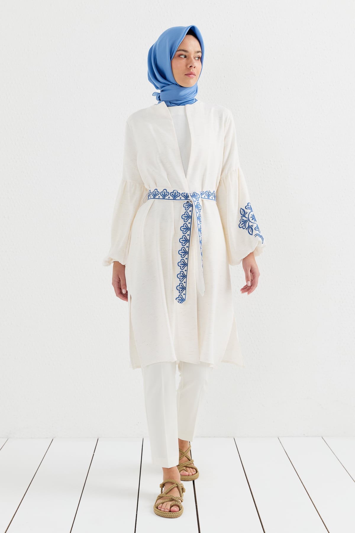 Nihan Balon Kol Kimono  İndigo
