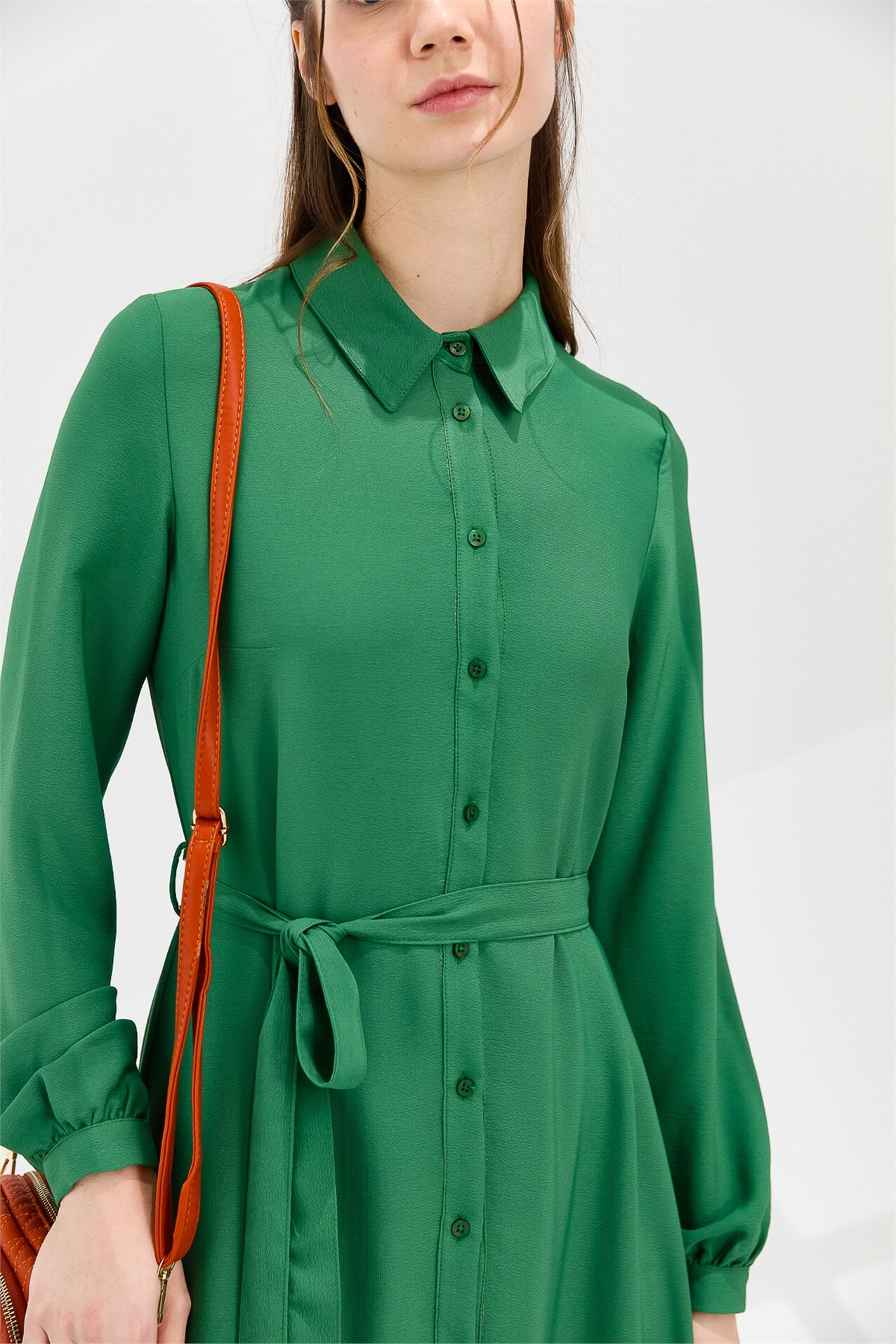 Dark green clearance shirt dress