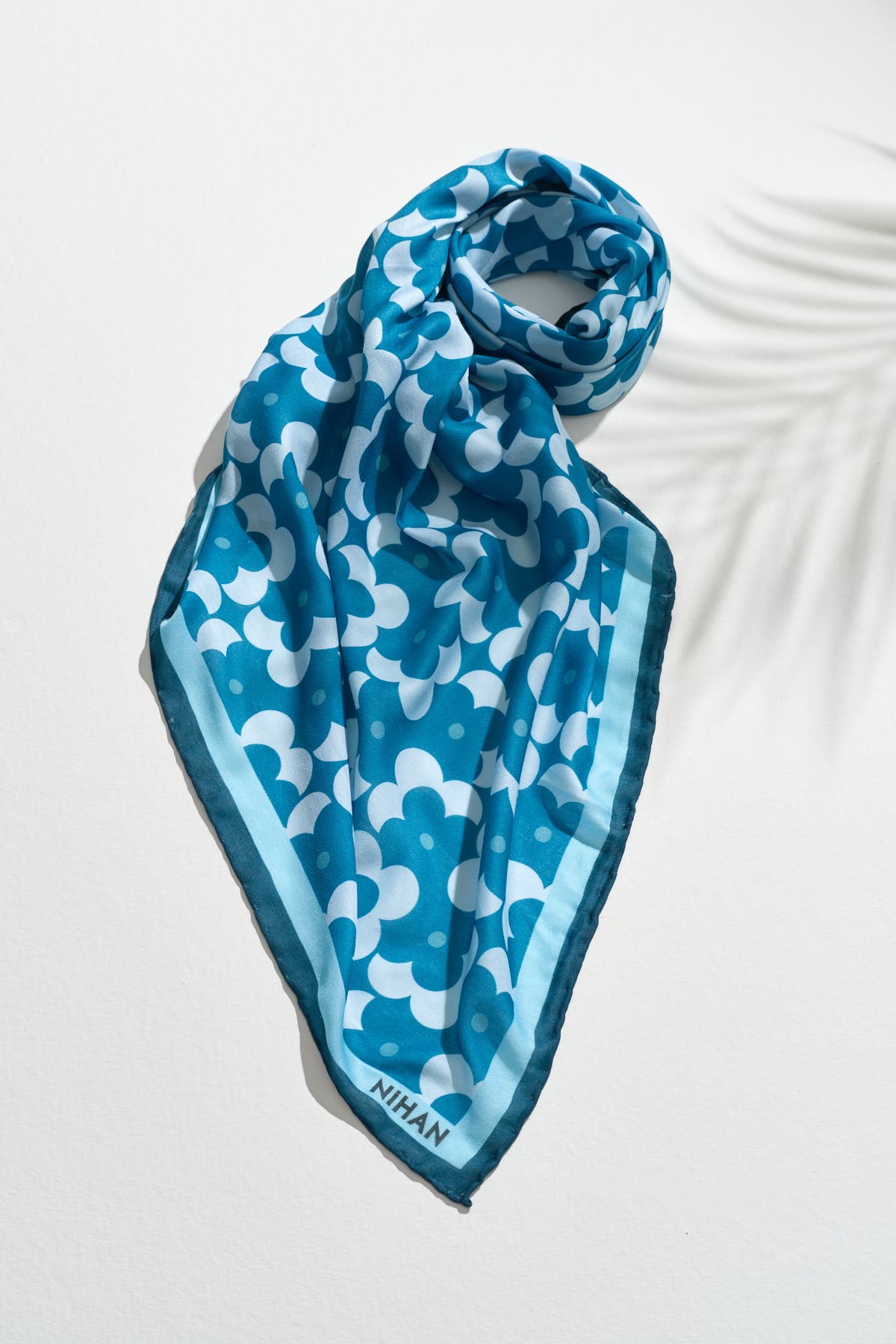 NİHAN Stil Eşarp Nihan Desenli Soft Eşarp  Petrol_modest