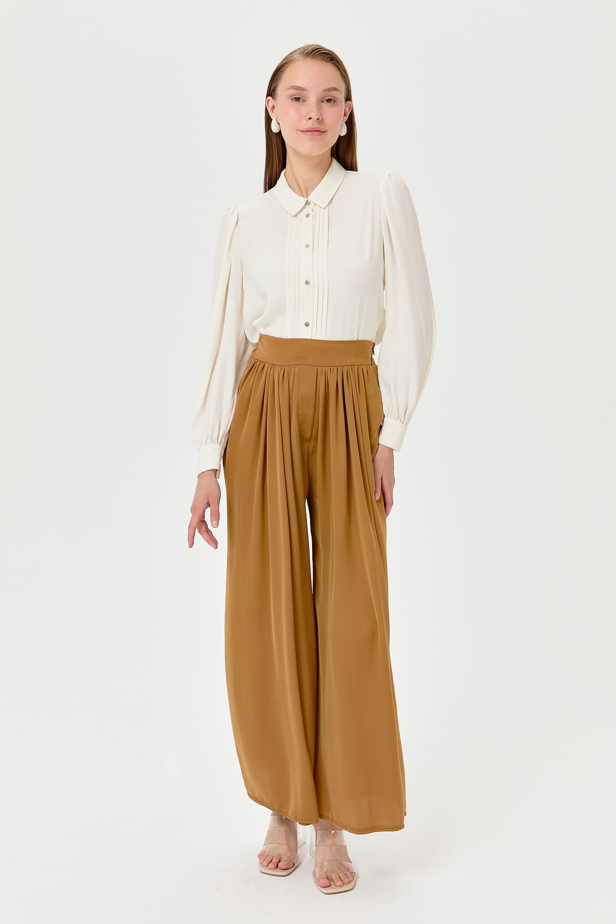 NİHAN Pants Nihan Etek Pantolon  Camel_modest