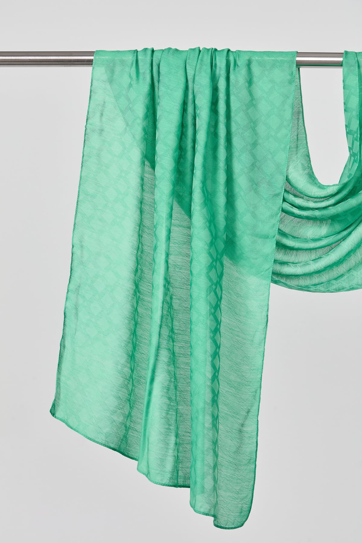 NİHAN Stil Şal Nihan Grafik Desen Şal  Benetton Yeşili_modest