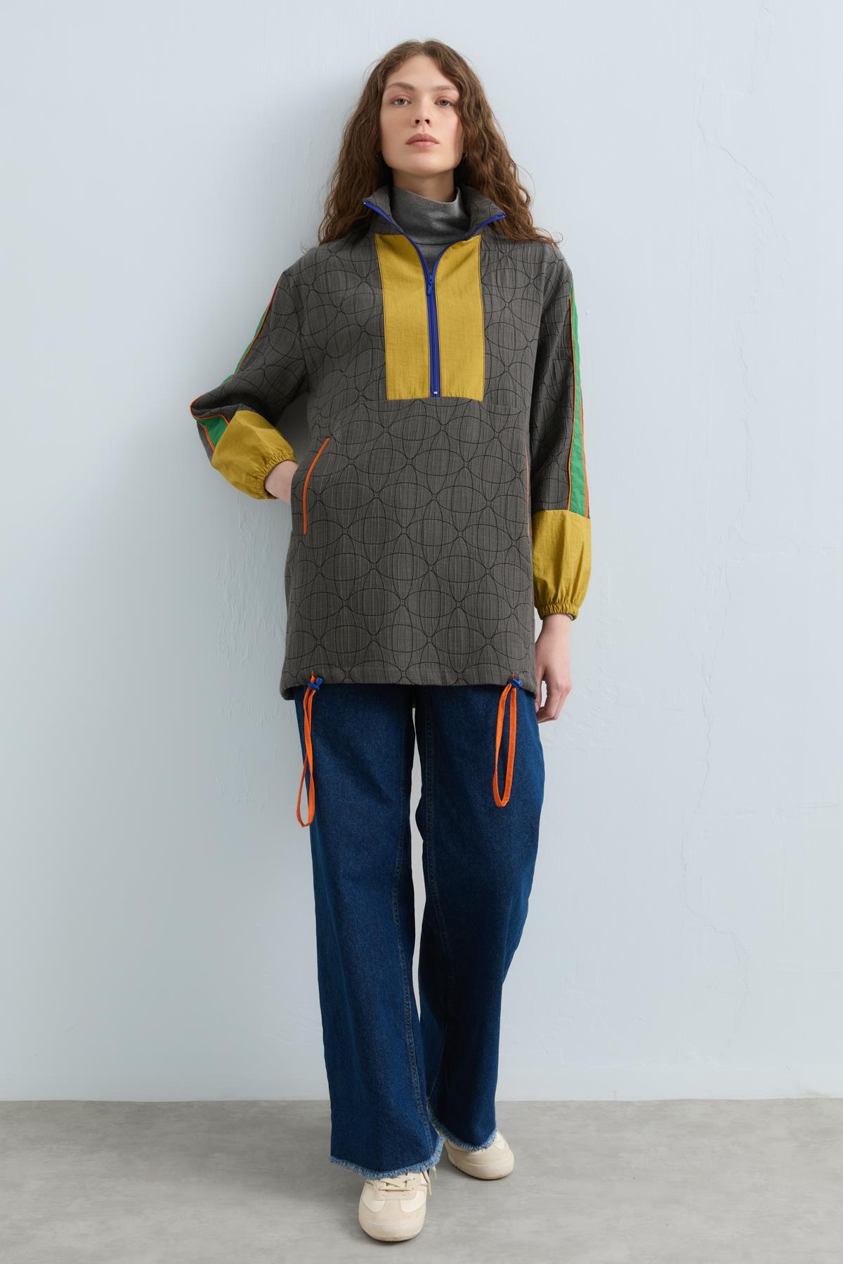 Nihan Sweat Lila Nihan Parlak Taşlı Sweat Kiremit