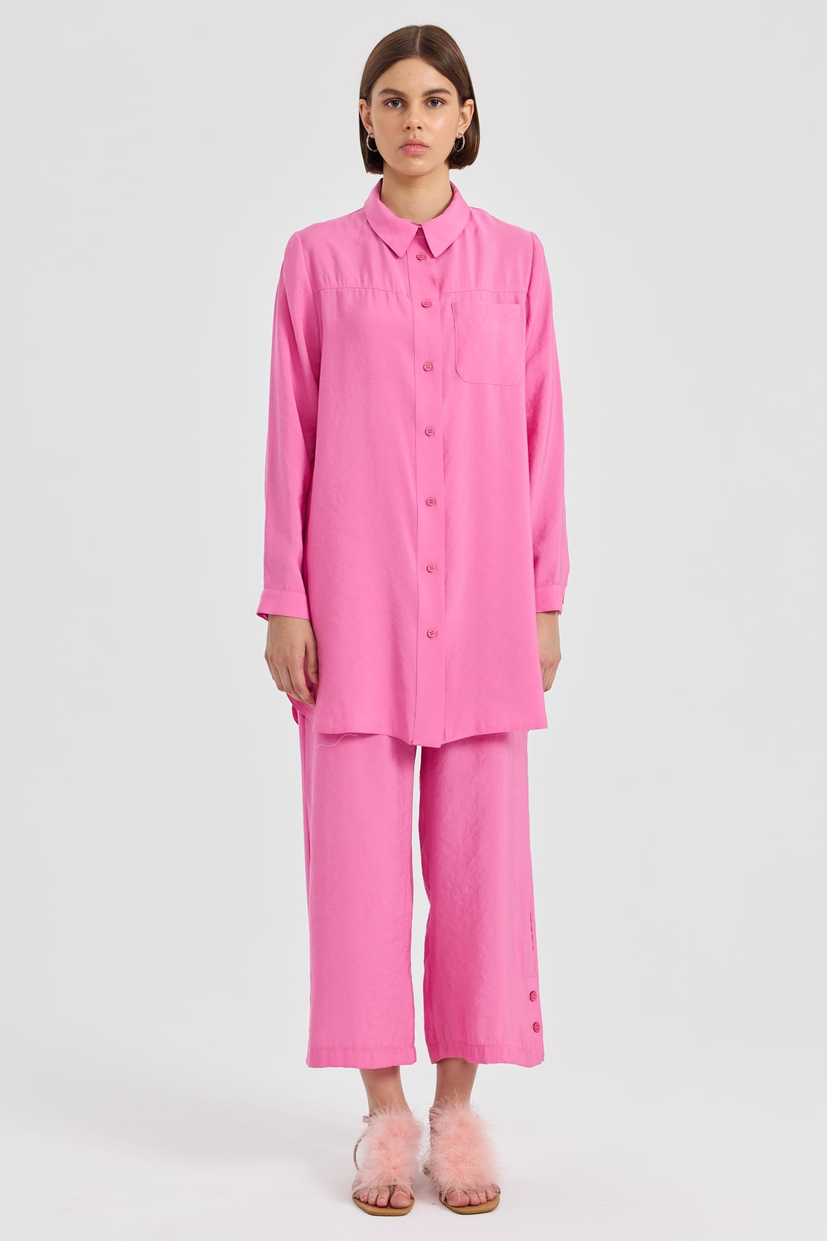 Nihan Pantolon Tunik Takım  Pembe