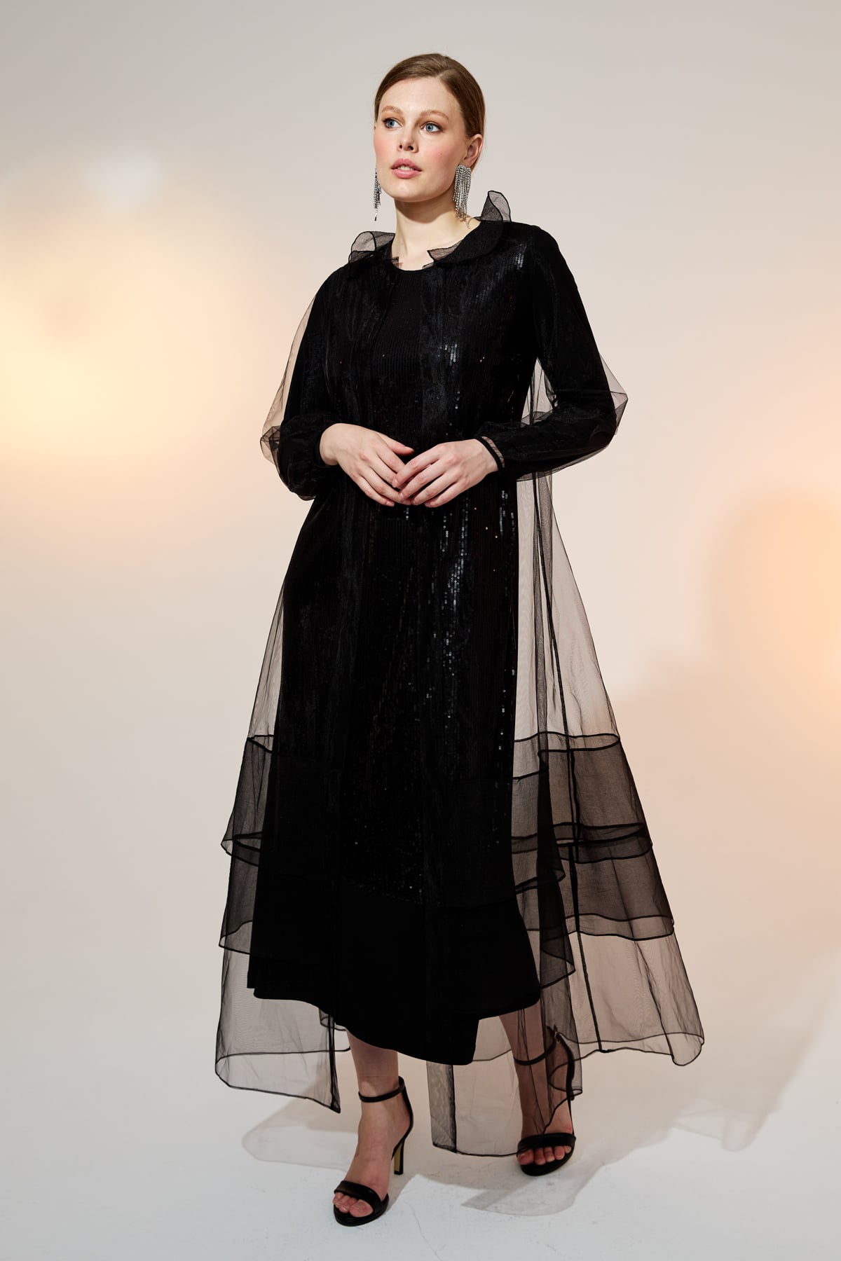 NİHAN Elbise Nihan Payetli Elbise  Siyah_modest