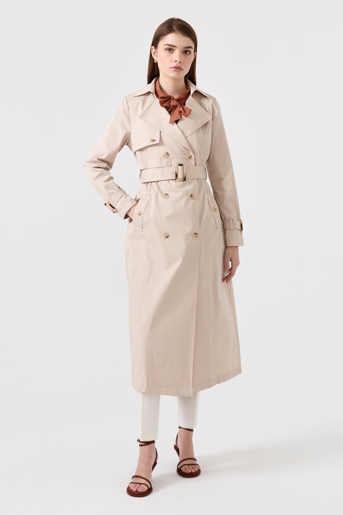 NİHAN Trench Coat Nihan Trençkot  Bej_modest