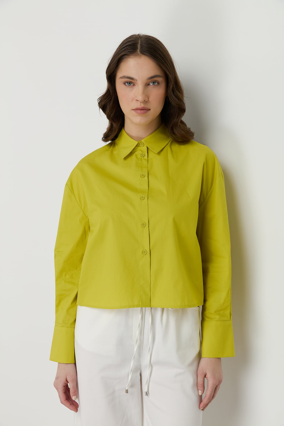 NİHAN Gömlek Nihan Basic Crop Gömlek  Asit_modest