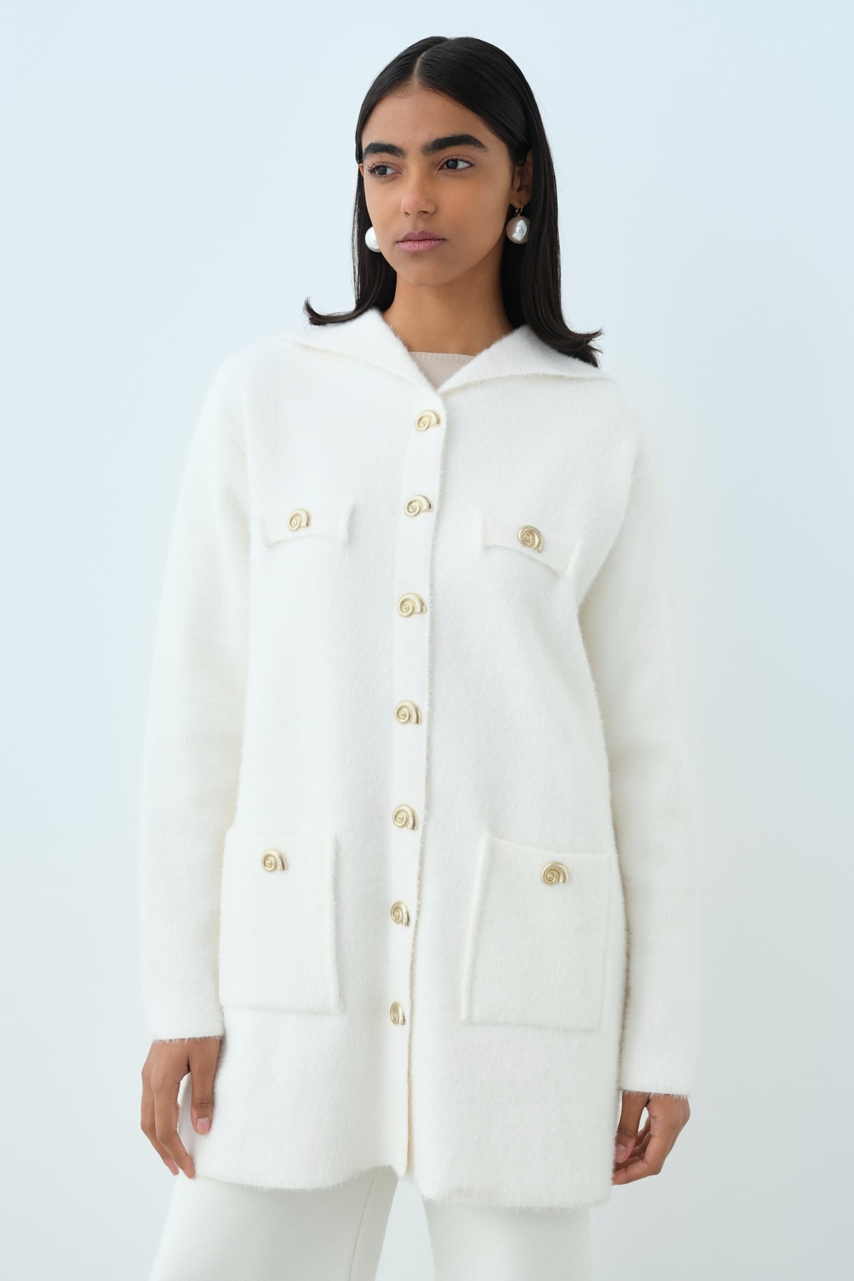 NİHAN Jacket Nihan Berretto Angora Ceket  Ekru_modest